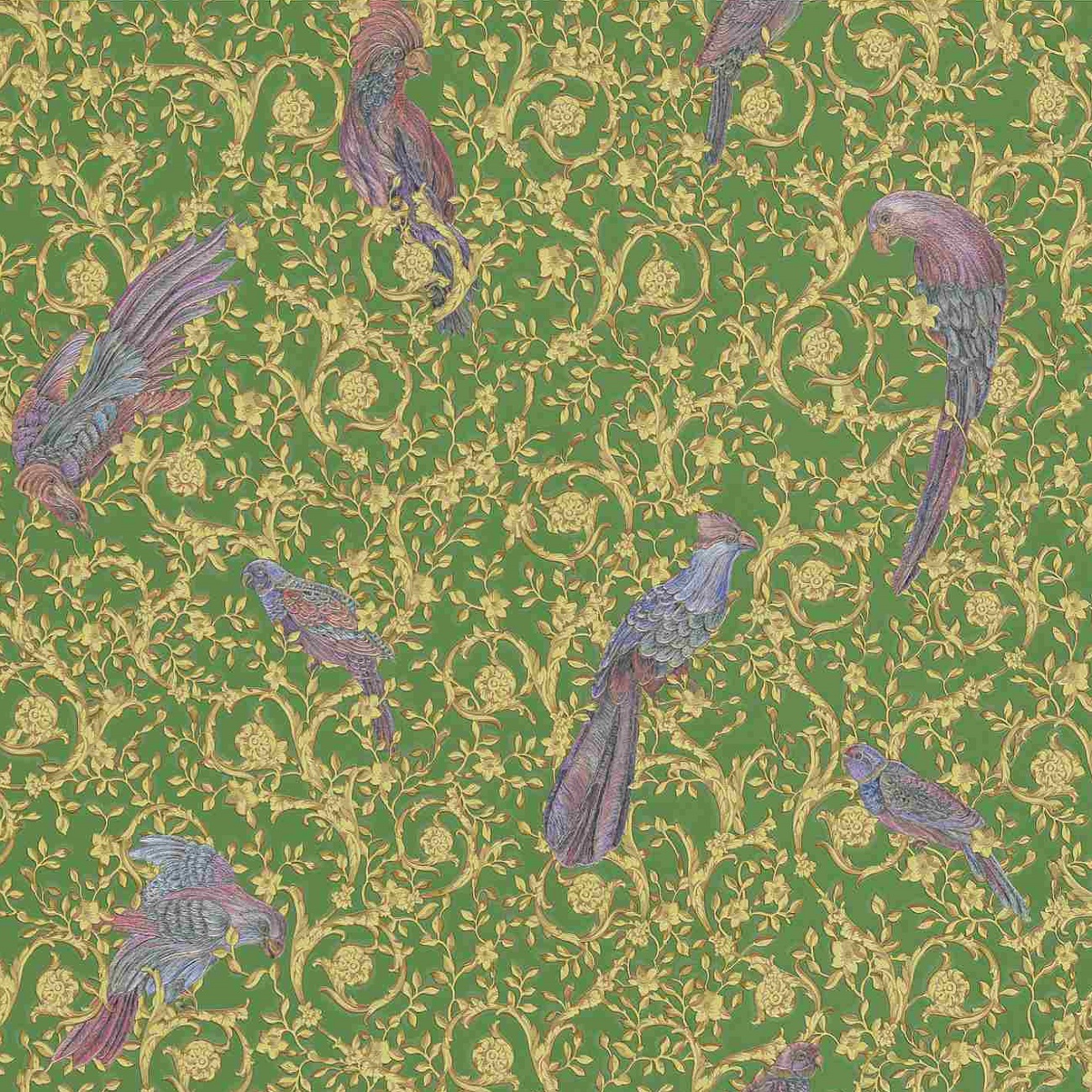 Design Tapete Versace 4 | No. 10209 | Vliestapete Vogeltapete | 0.70 m x 10.05 m | Gold