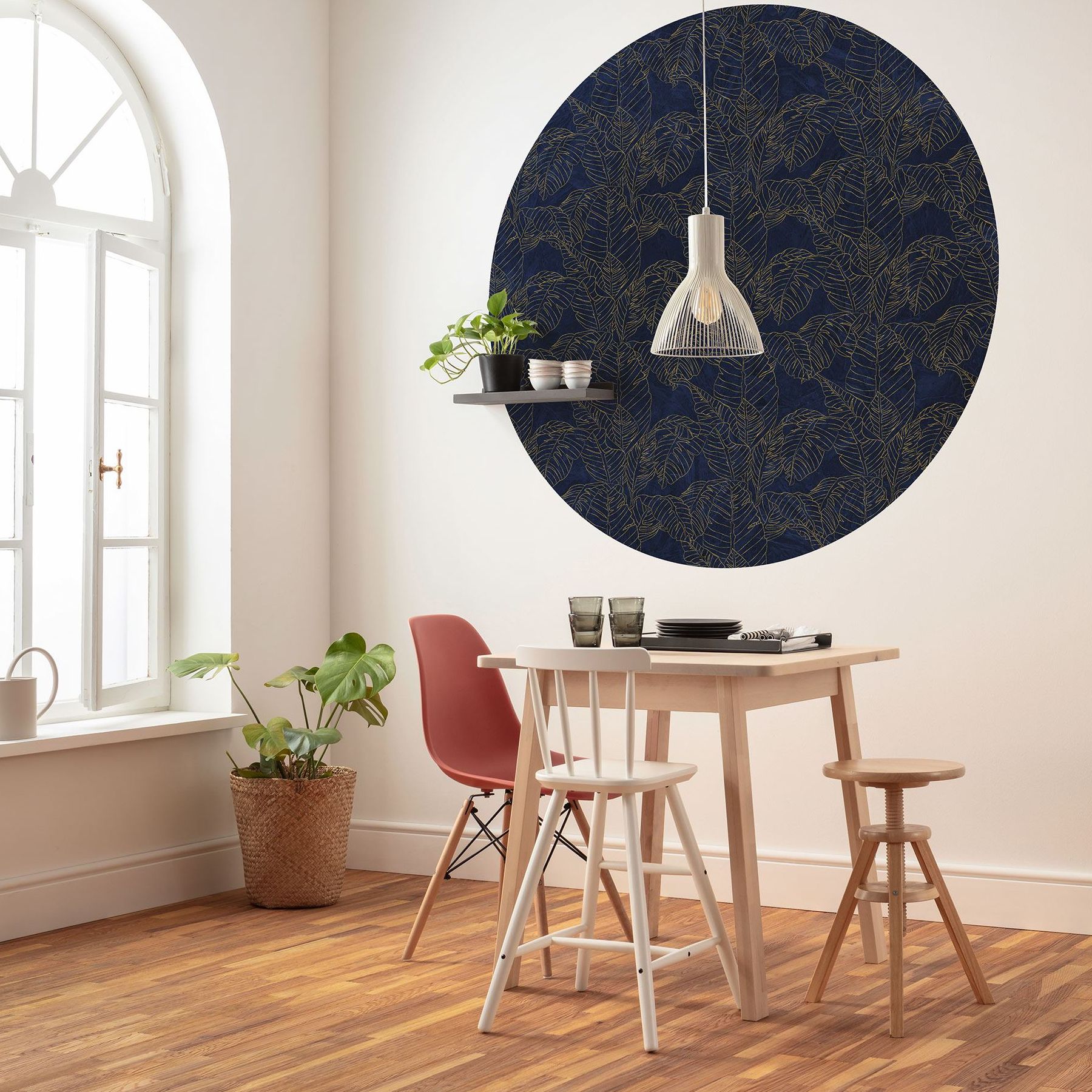 Komar Fototapete Disney Dot Royal Blue 125 x 125 cm Vlies Selbstklebend Royal Blue Goldenes Laub