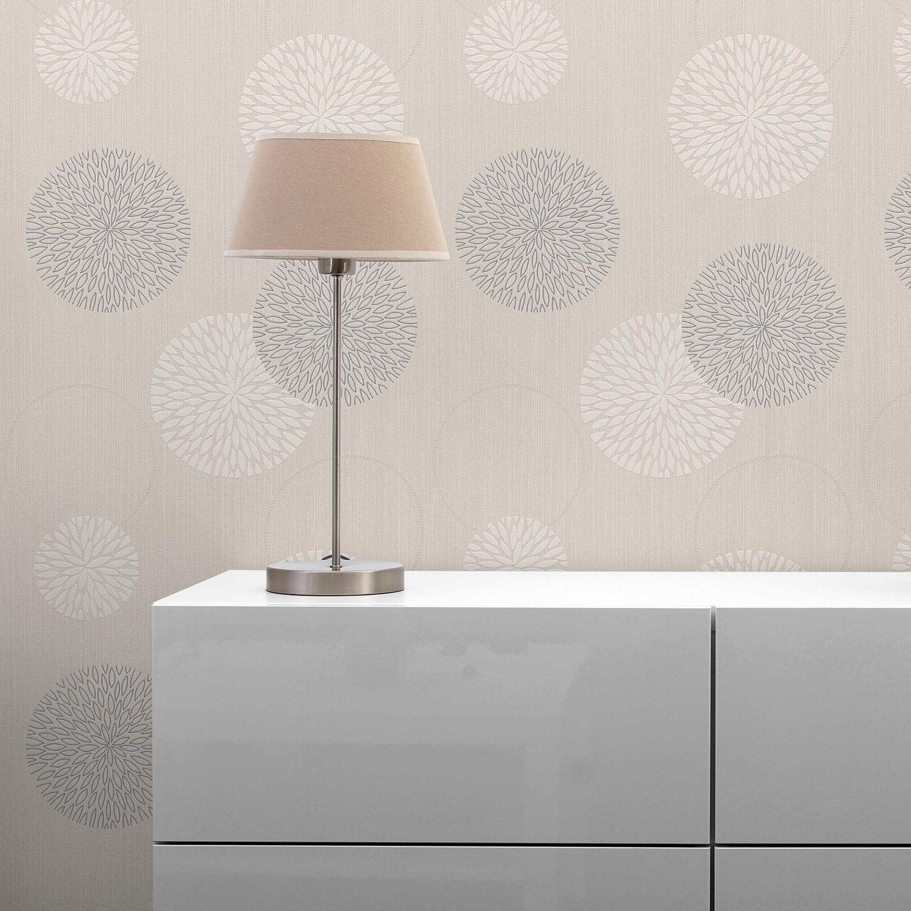 Tapete Punkte Kreise Luigi M1-No.3720 | Vliestapete | Beige | Punktetapete | Geometrisch