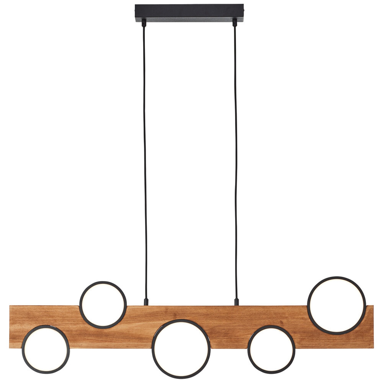 LED Pendelleuchte 150 x 6 x 100 cm Braun Holz Pendellampe Modern Lichtfarbe: Warmweiß dimmbar