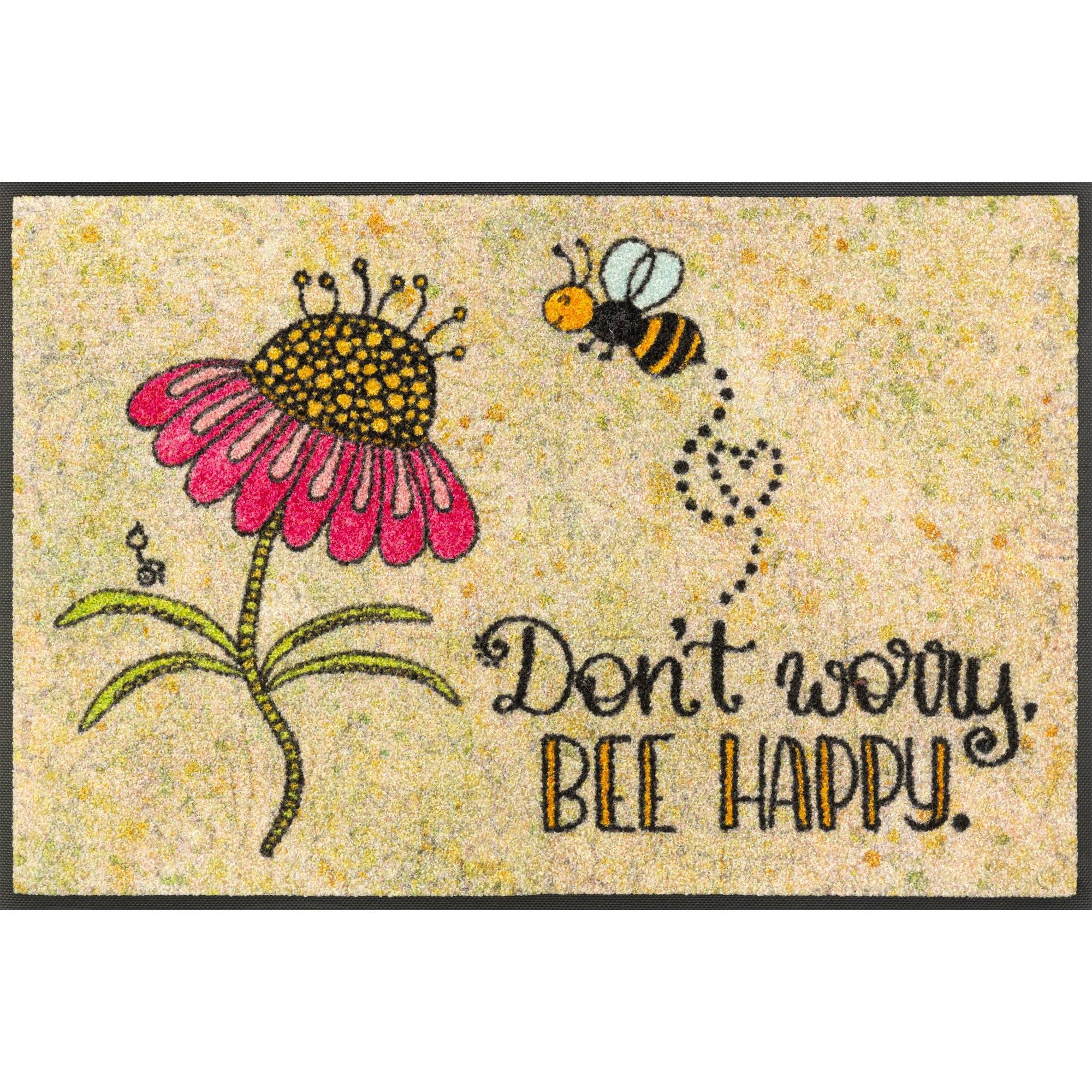 Wash+Dry By Kleen-Tex Unisex Fußmatte "Bee Happy", Bunt, B:50cm L:75cm, Polyamid, Teppiche, Fußmatte - Image 6