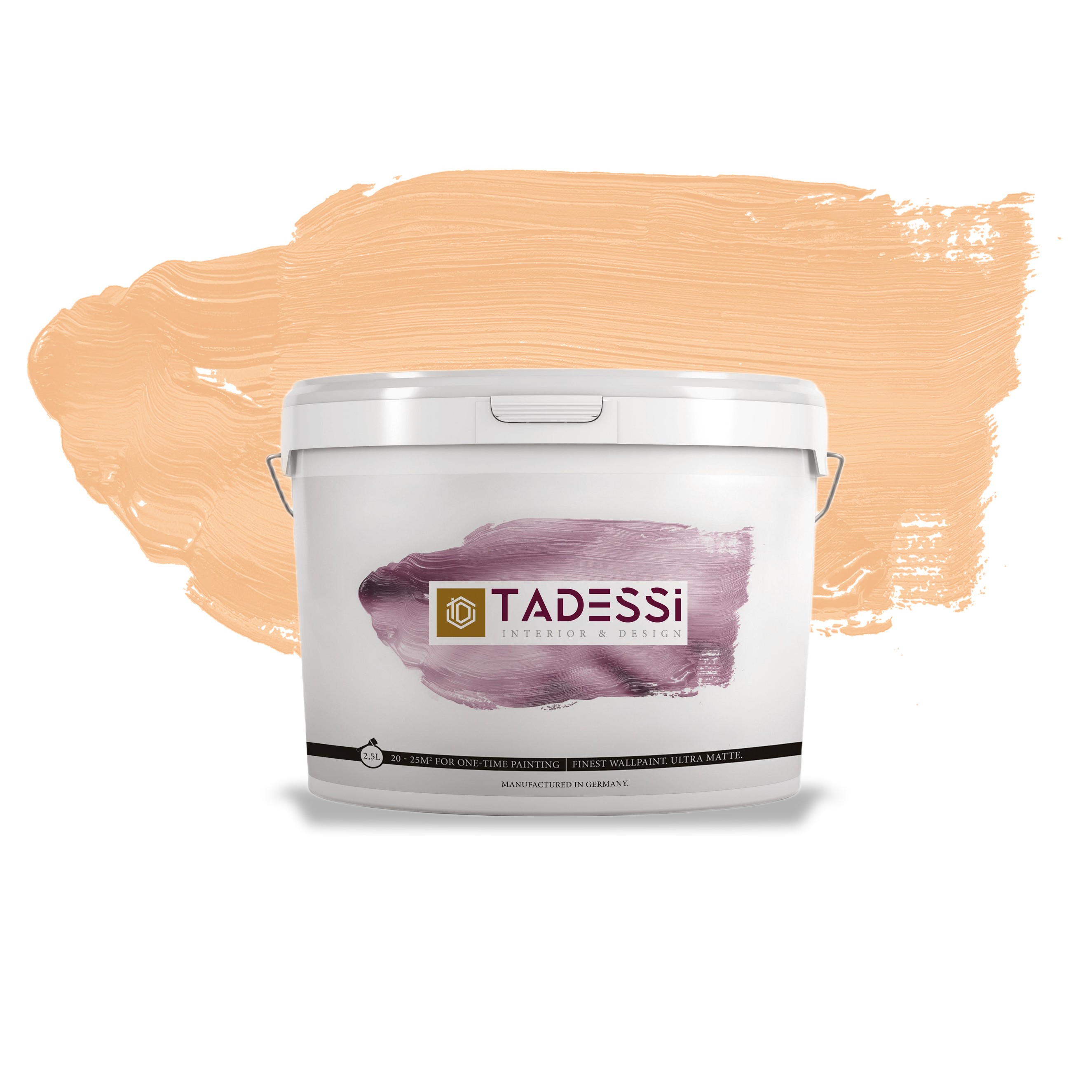 TADESSI Color Vista - Pintura de pared beige - Beige melocotón - Pintura interior mate - Dispersión de alta calidad
