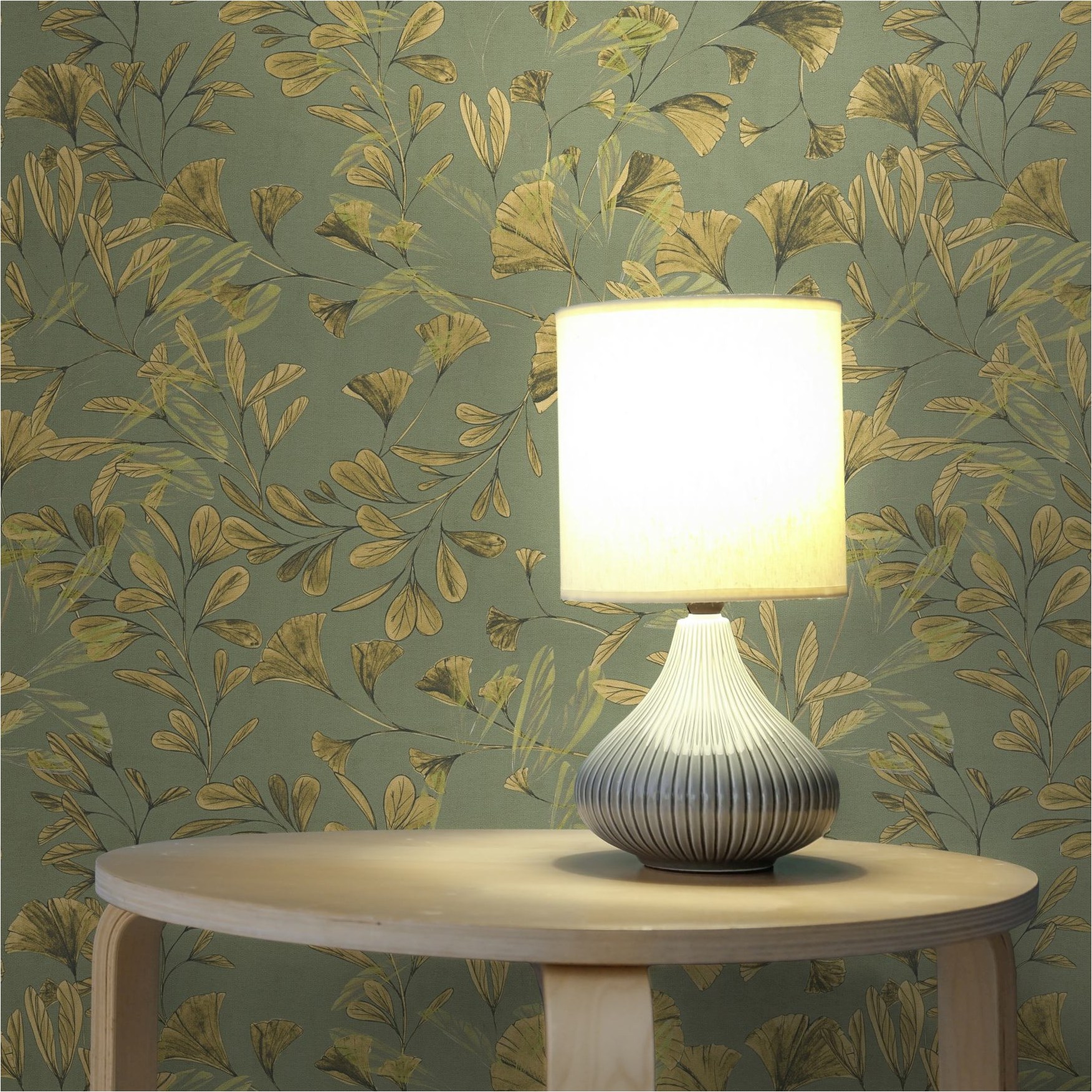 Tapete Floral M1-No.12021 | Vliestapete Blätterranke | Braun | Gelb | Wohnzimmer | Schlafzimmer