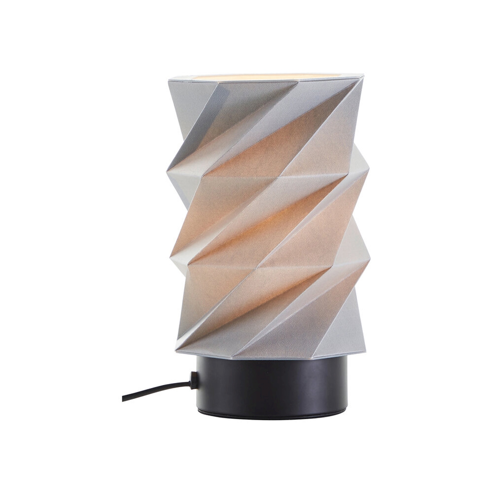 Geeignet für LED-Leuchtmittel Tischleuchte 22 x 13.5 cm Grau Papier Tischlampe Modern Harmonisch
