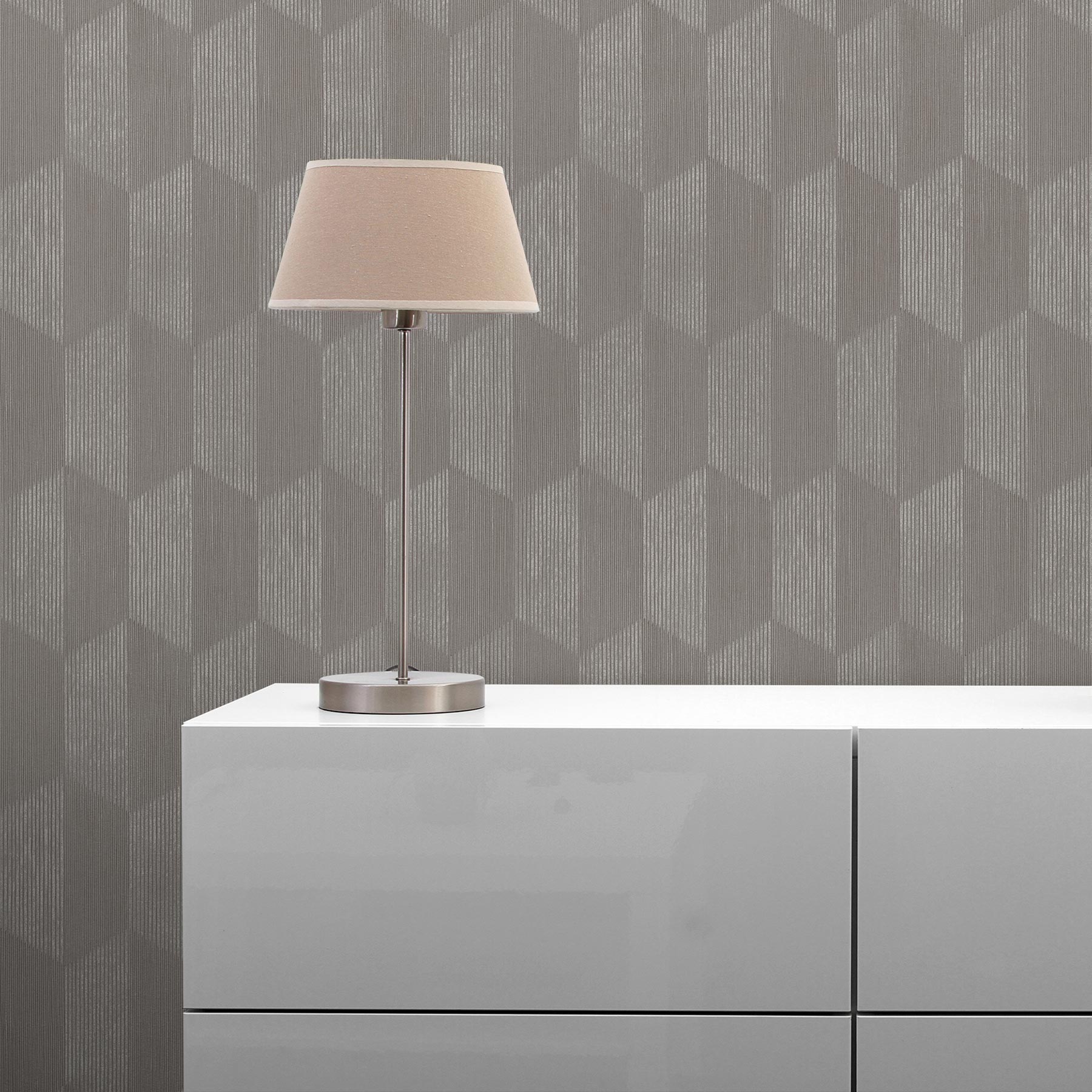 Tapete 3D Optik Tommaso M1-No.3469 Vliestapete Grau Silber Grafik Modern Geometrisch