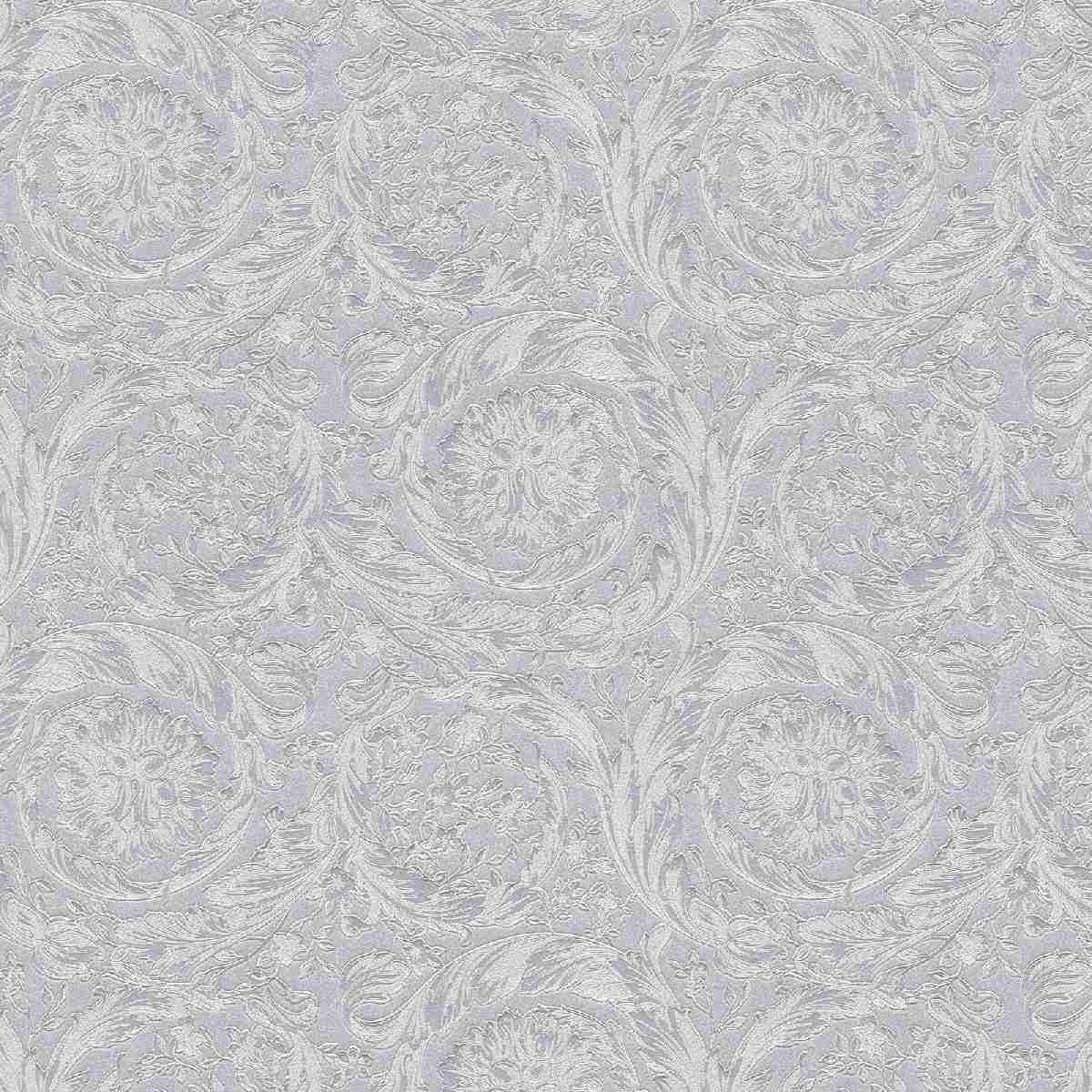 Design Tapete Versace 4 | No. 10174 | Vliestapete Barockoptik | 0.70 m x 10.05 m | Silber