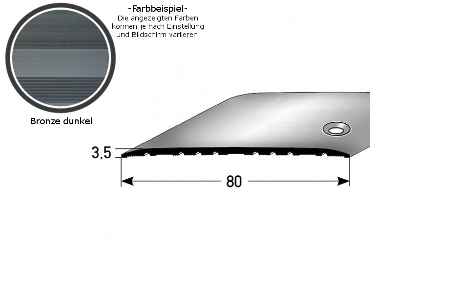 PROVISTON Übergangsprofil Höhe 3.5 mm Breite 80 mm Übergangsschiene Aluminium