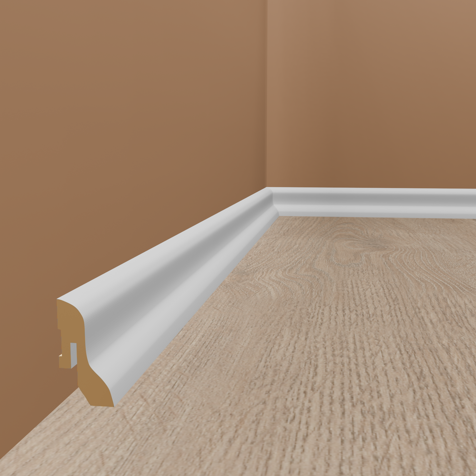 Sockelleiste München MDF 20 x 60 x 2500 mm Weiß Fußleiste by PROVISTON