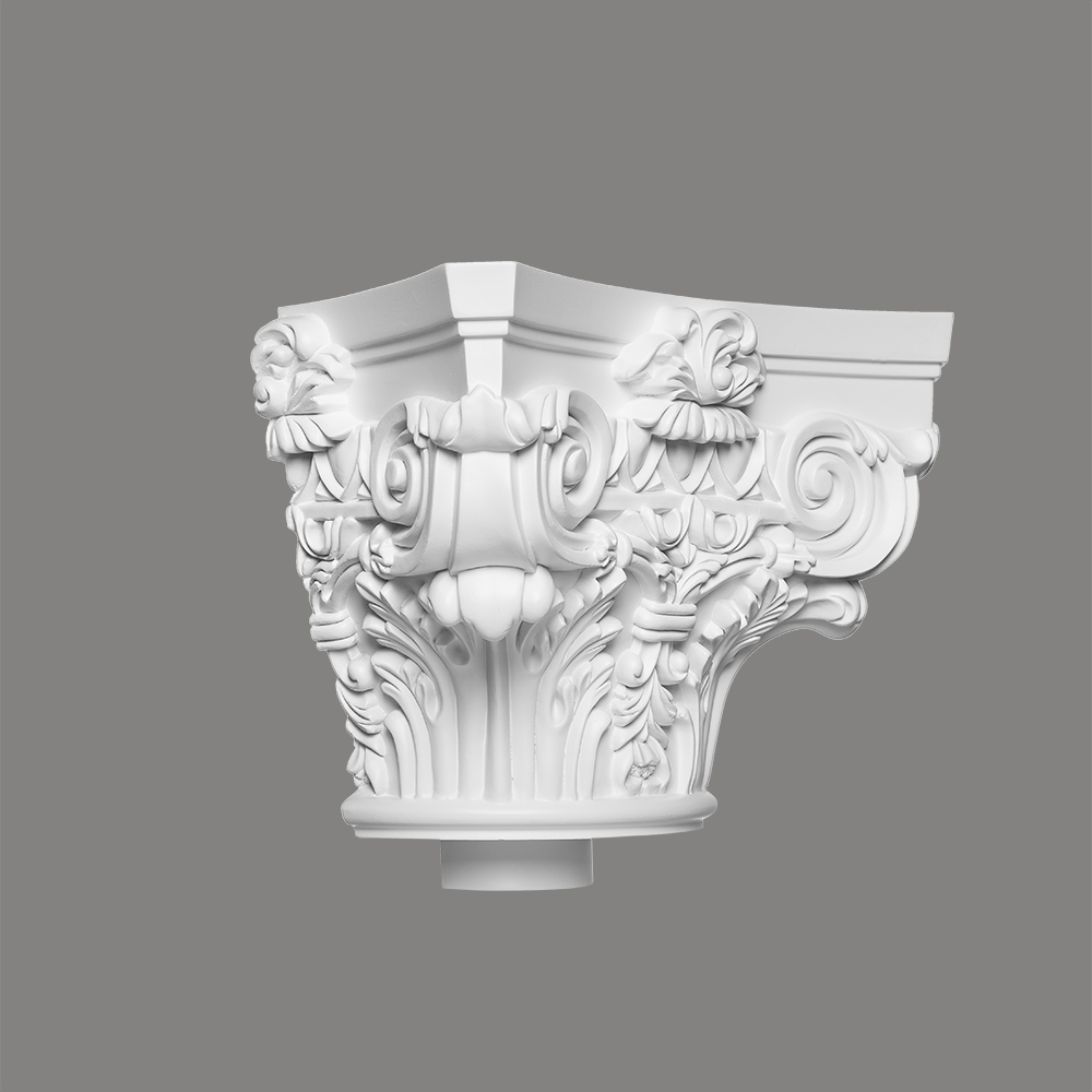 Mardom Halbkapitell C1001-2H Profoam 330 x 165 x 250 mm Weiß für Halbsäule und Fußteil