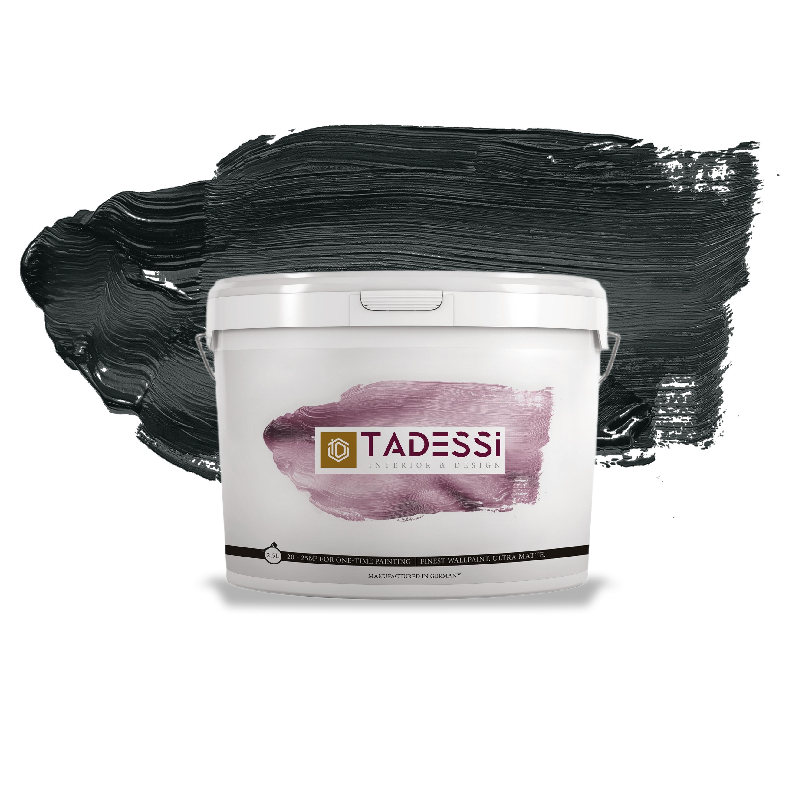 TADESSI Color Vista - Pintura mural negra - gris antracita - pintura interior mate - dispersión de alta calidad