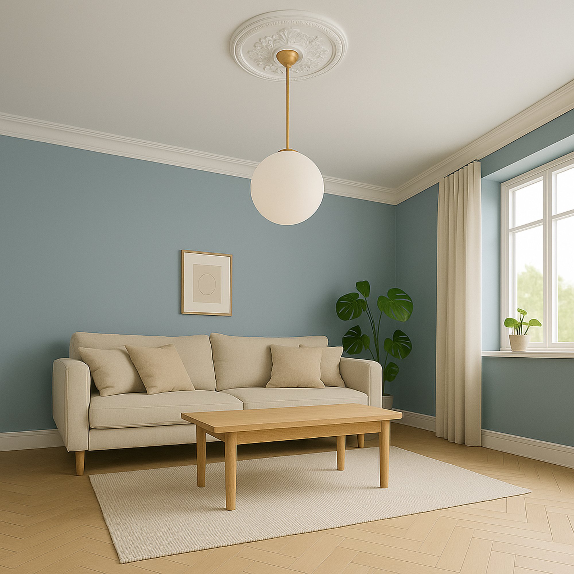 Rosace design Marbet R-13 | Ø 43 cm | polystyrène léger blanc