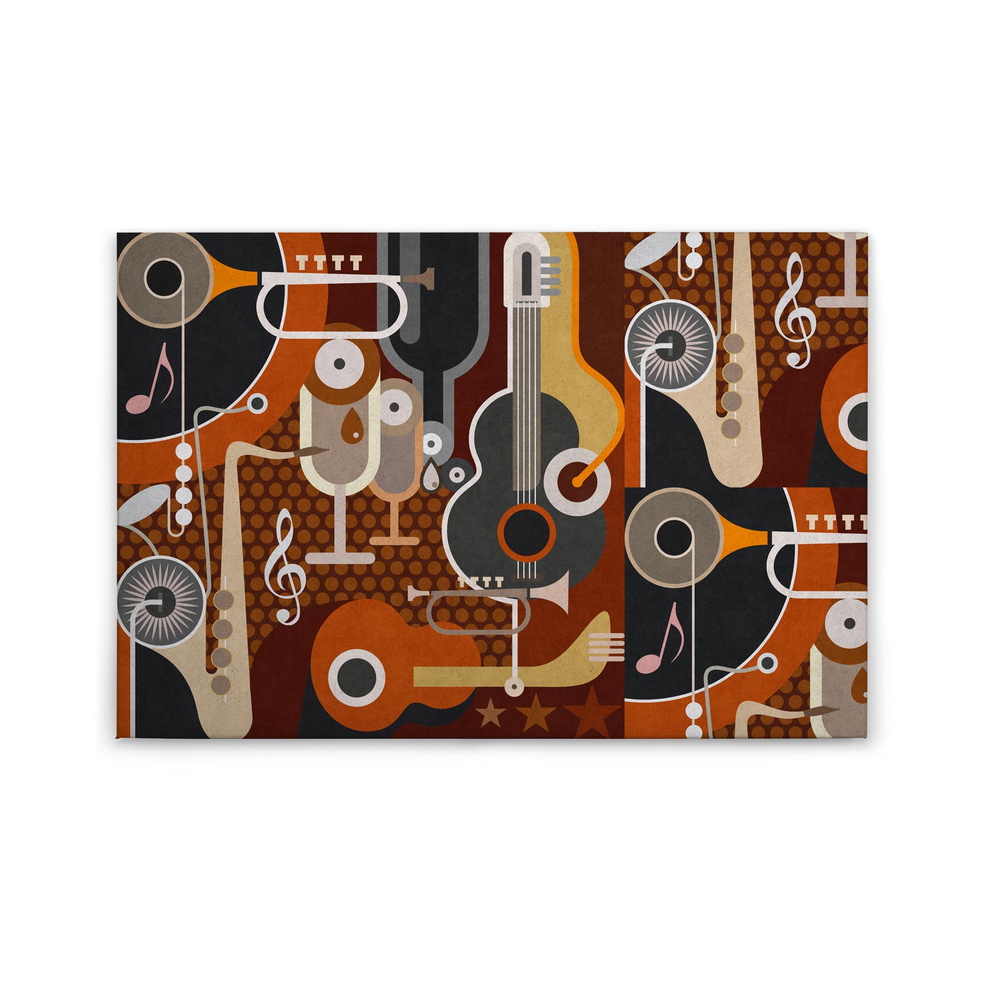 Tadessi Leinwandbild Geometrisch - 60 x 90 cm - M1-No.50164 - Keilrahmen in Orange Braun