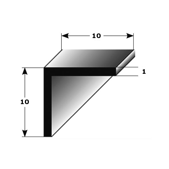 Winkelprofil "Aracena" als Montageprofil / Bauprofil, gleichschenklig, Silber eloxiert, aus Aluminium-1-1 mm (Default)