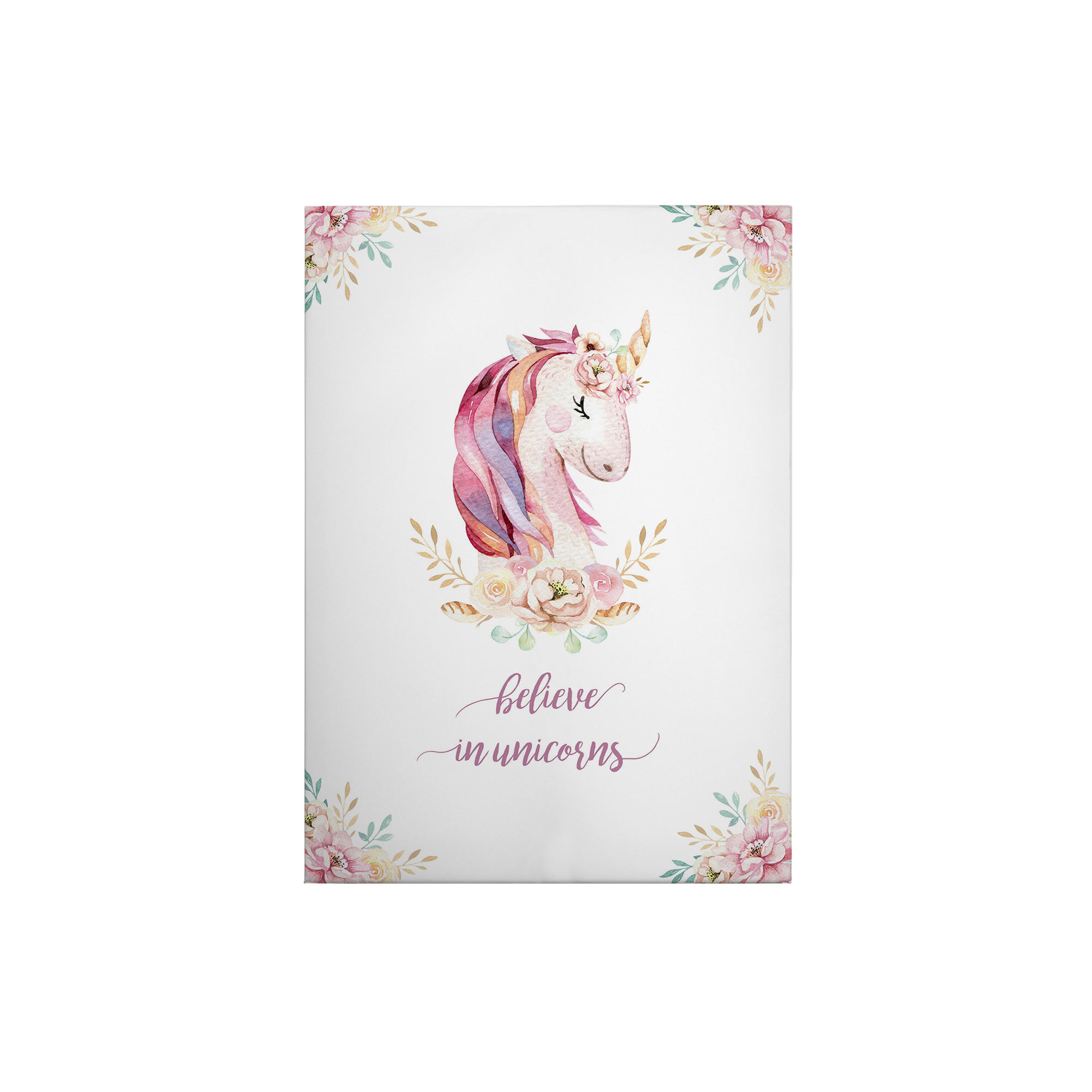 Tadessi Leinwandbild Einhorn - 70 x 50 cm - M1-No.50428 - Keilrahmen in Rosa Weiß