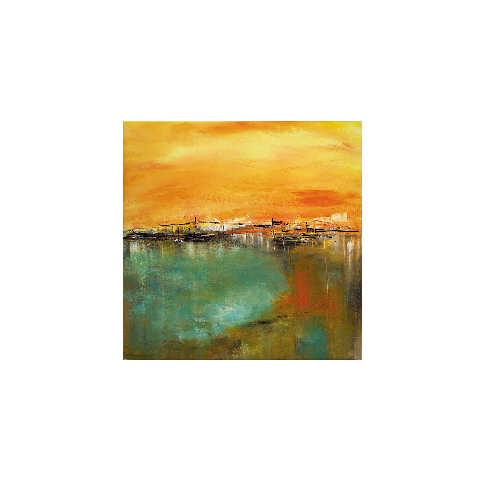 Tadessi Leinwandbild Abstrakt - 50 x 50 cm - M1-No.50550 - Keilrahmen in Gelb Grün