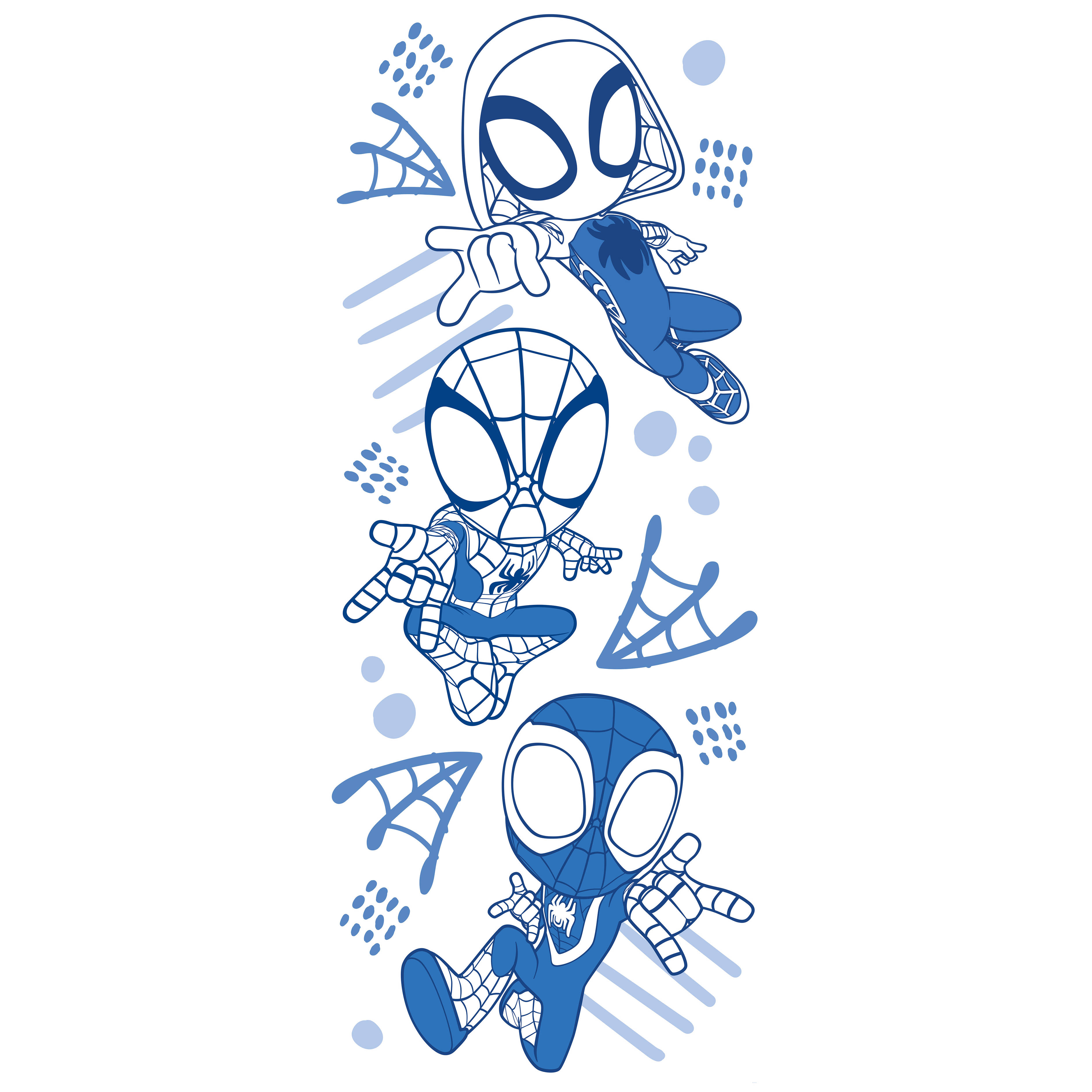 Komar Fototapete - Marvel Spidey and His Amazing Friends Blue Lines - 250 x 100 cm - Vlies