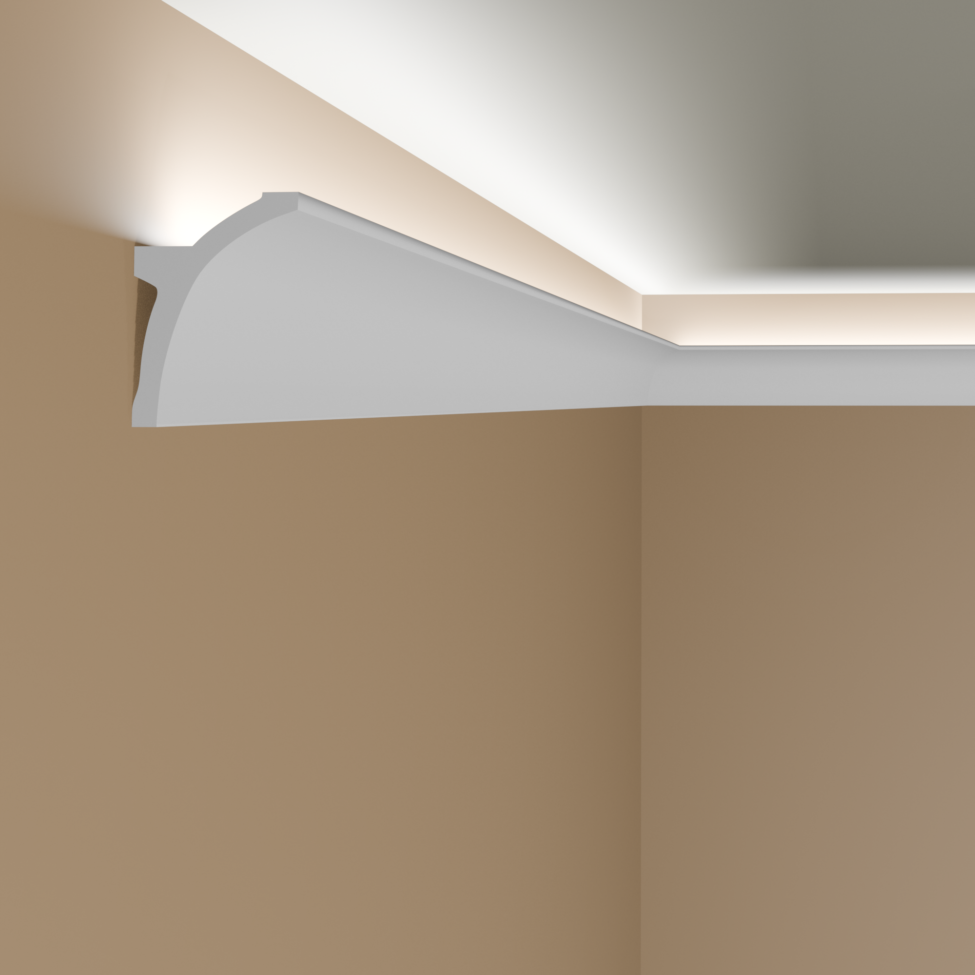 PROVISTON Moulure de plafond en polymère blanc |50 x 100 x 2000 mm Corniche LED
