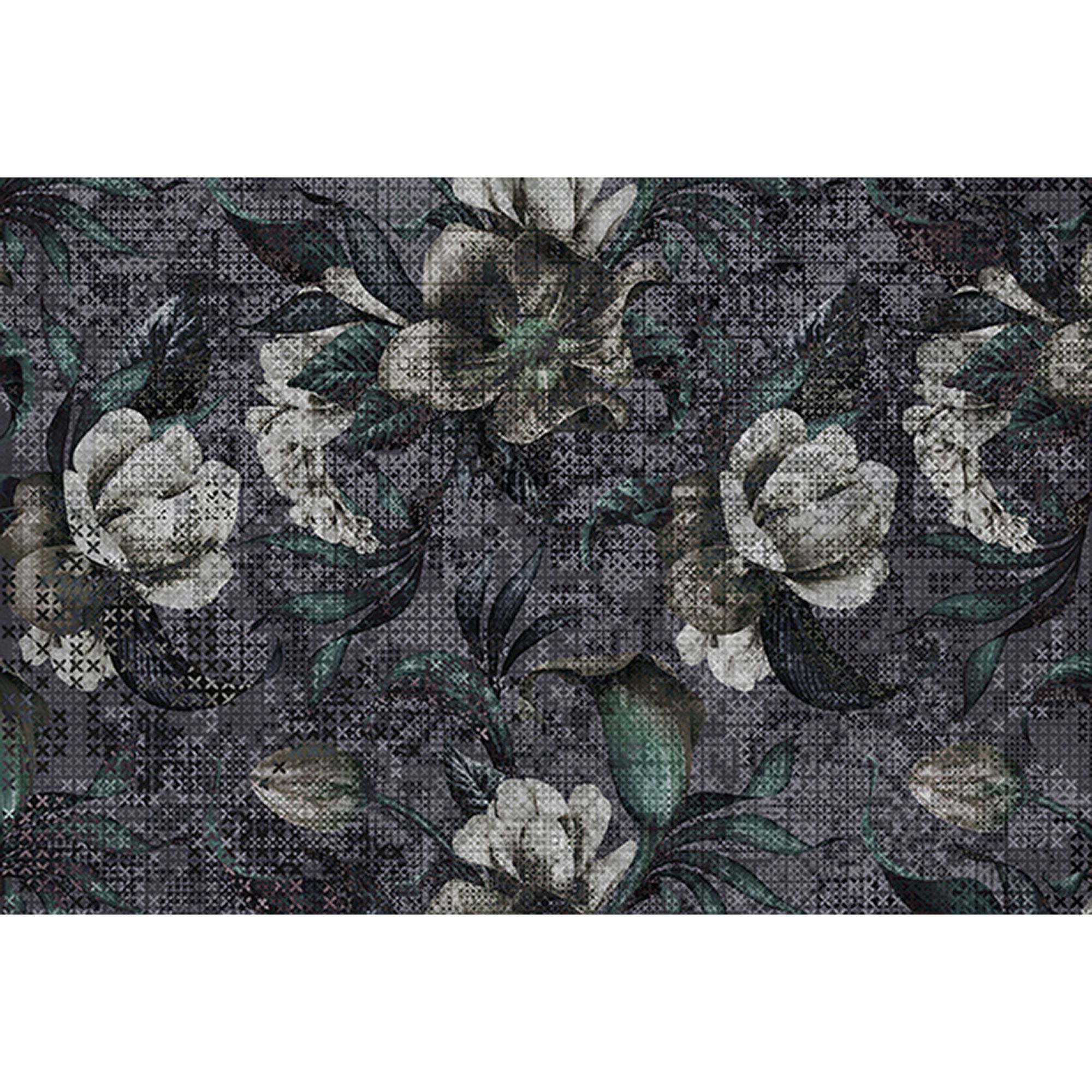 Tadessi Fototapete Blumen M1-No.60647 Digitaldruck Tapete Schwarz Weiß - Pflanzen Floral