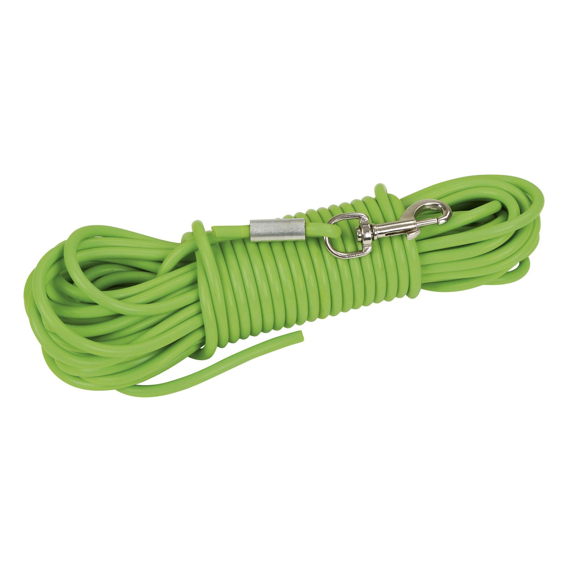 Coperani | Schleppleine für Hunde | Grün | 15 m Länge | Wasserbeständig | Reißfest | PVC