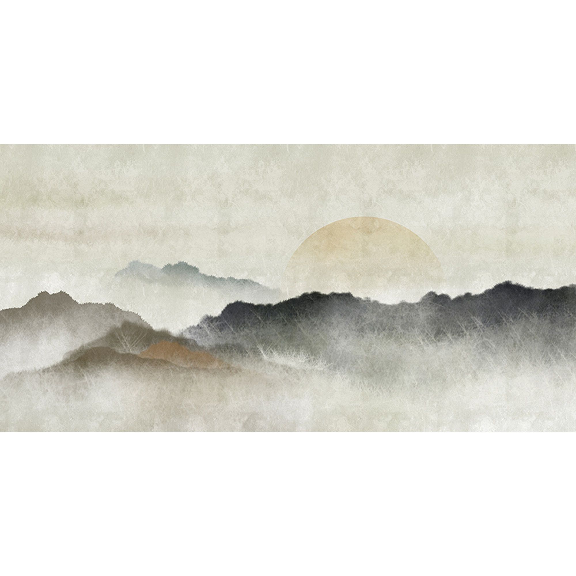 Tadessi Fototapete Berge M1-No.61406 Digitaldruck Tapete Beige Grau - Mond