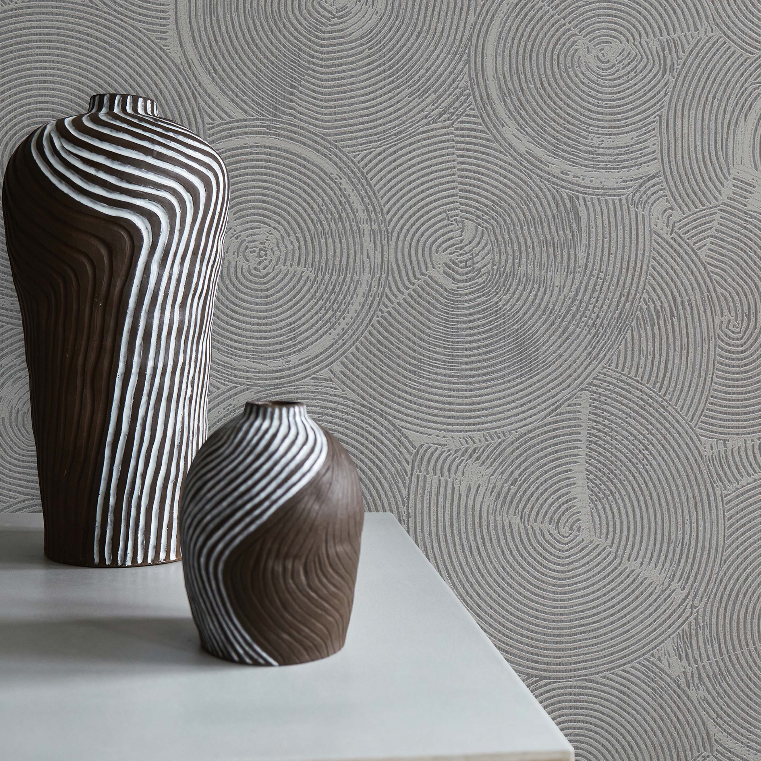 Tapete Grafik Meo M1-No.1610 Vliestapete Grau Silber Geometrisch Modern