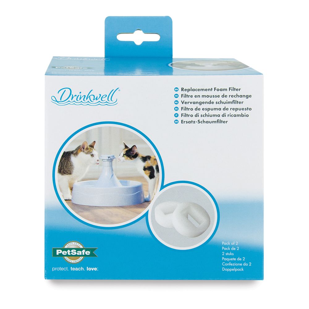 Hundenapf | Trinkbrunnen | Drinkwell | 360 Plastic Pet Fountain | Ersatzschaumfilter (2-Pack)