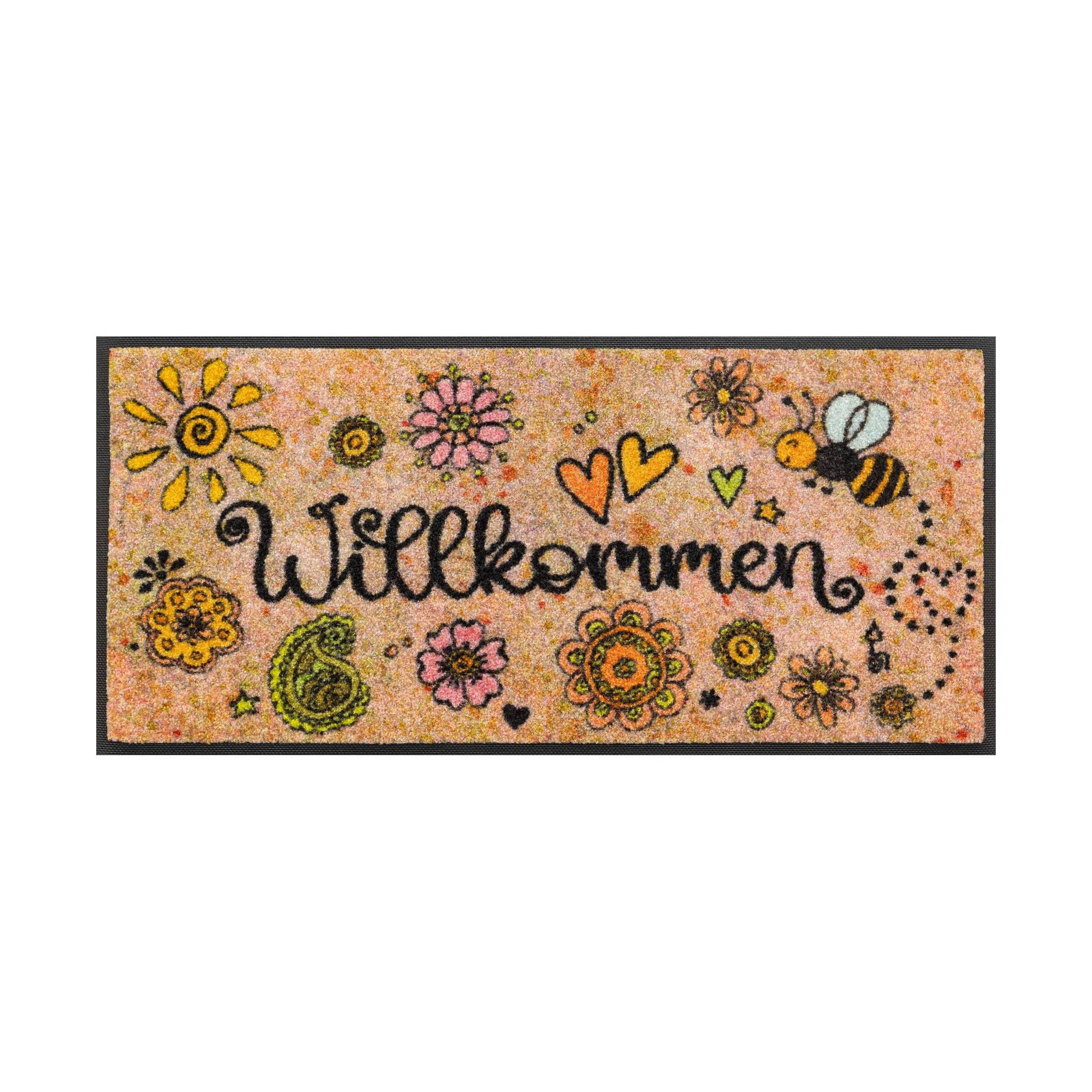 Paillasson Messager du bonheur tapis de sol lavable Différentes tailles Floornovo Trend Design