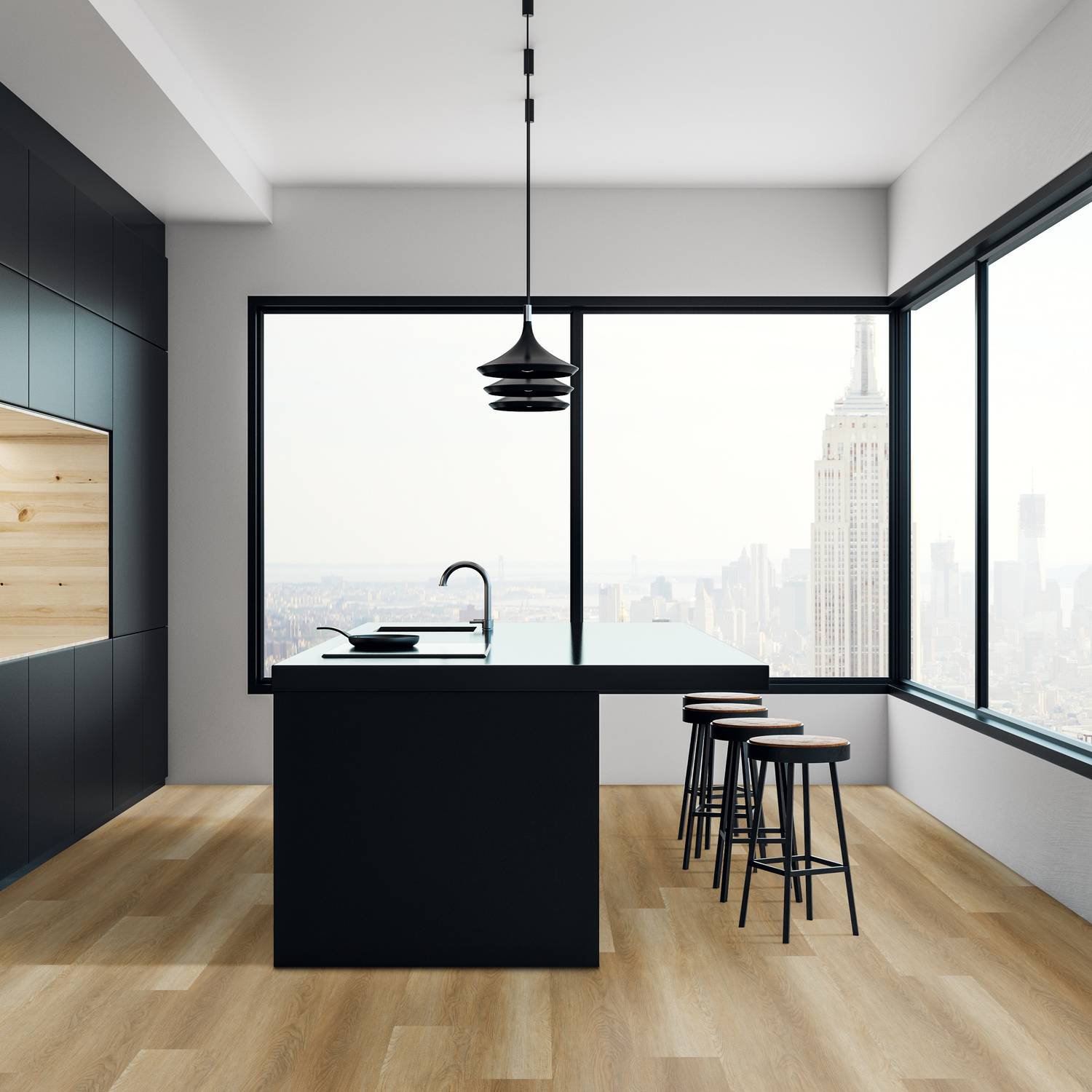 Check comfort Sol vinyle PVC 2512 Gavarres 1522 x 225 x 5 mm Vinyle clipsable Parquet Chêne