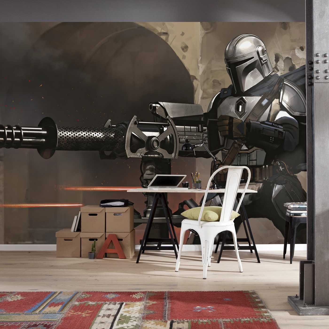 Papel pintado fotográfico Komar Star Wars Mandalorian Blaster 250 x 500 cm Impresión digital Papel pintado no tejido Cañón bláster