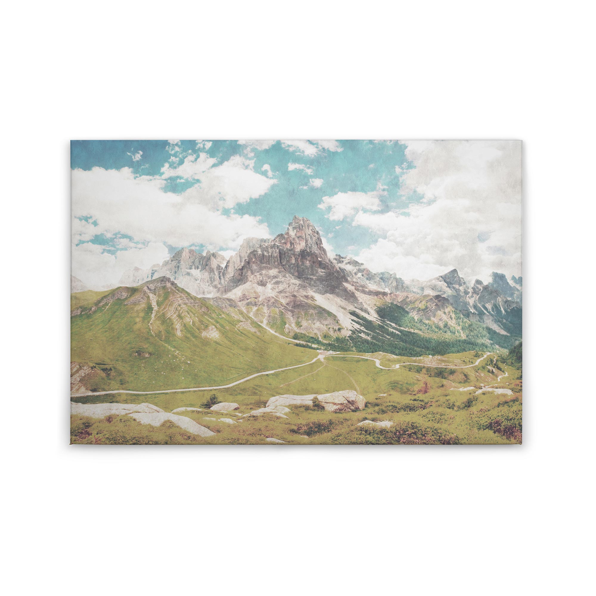 Tadessi Leinwandbild Natur Landschaft - 60 x 90 cm - M1-No.50200 - Keilrahmen in Grün Grau