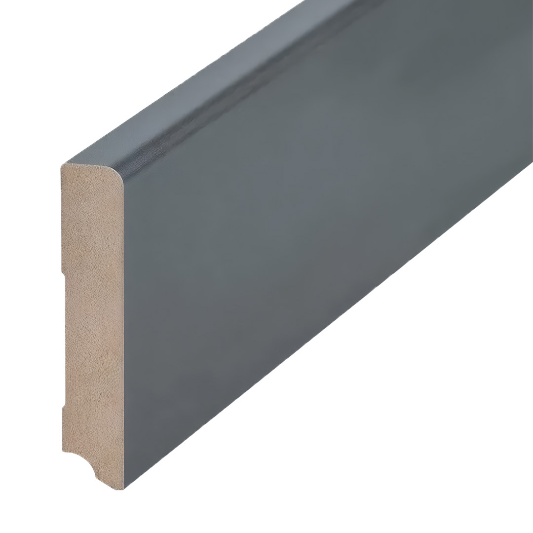 Hervorragende MDF Sockelleiste foliert - Farbe: Titan (19 x 96 x 2500 mm) by PROVISTON