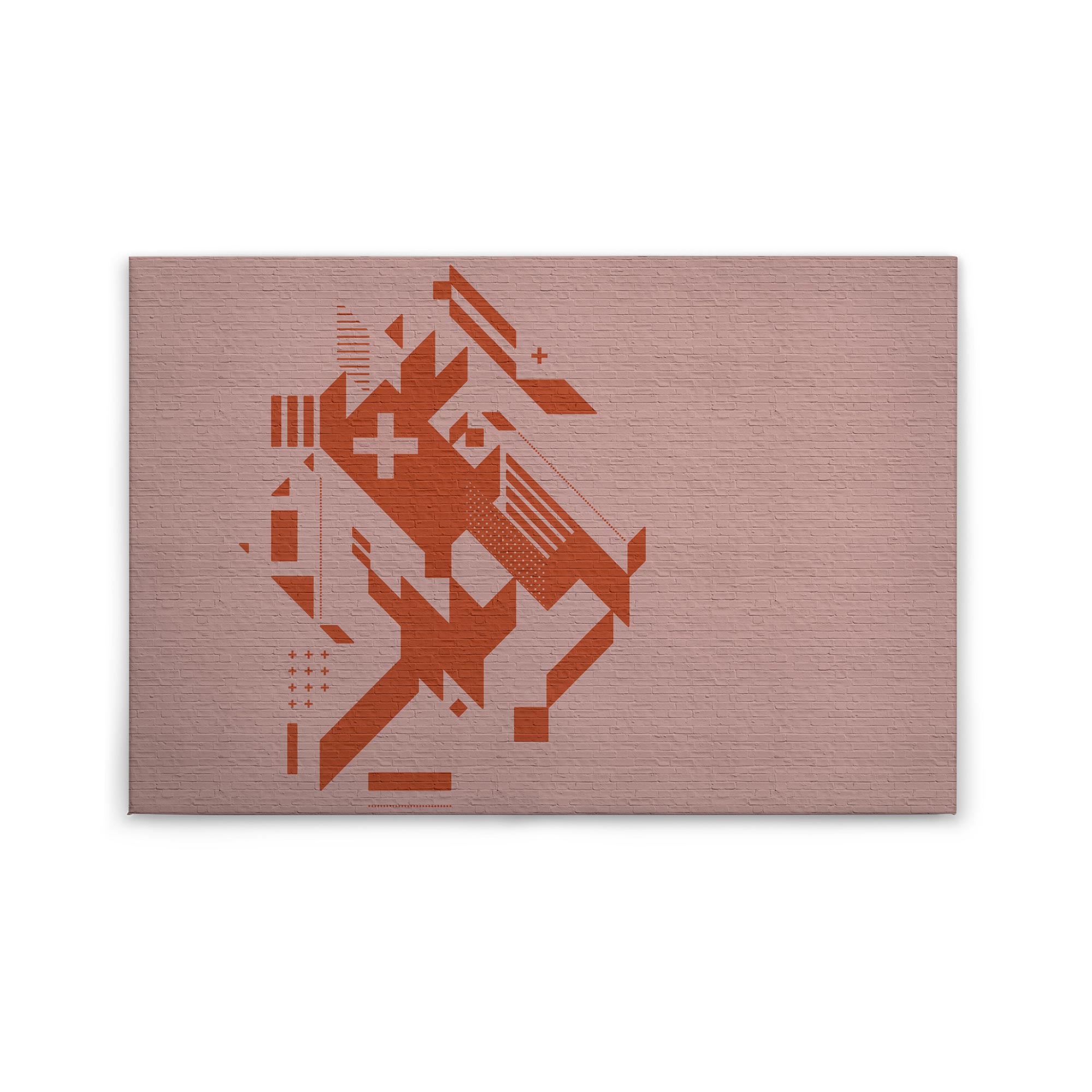 Tadessi Leinwandbild Abstrakt - 60 x 90 cm - M1-No.50167 - Keilrahmen in Orange Rosa
