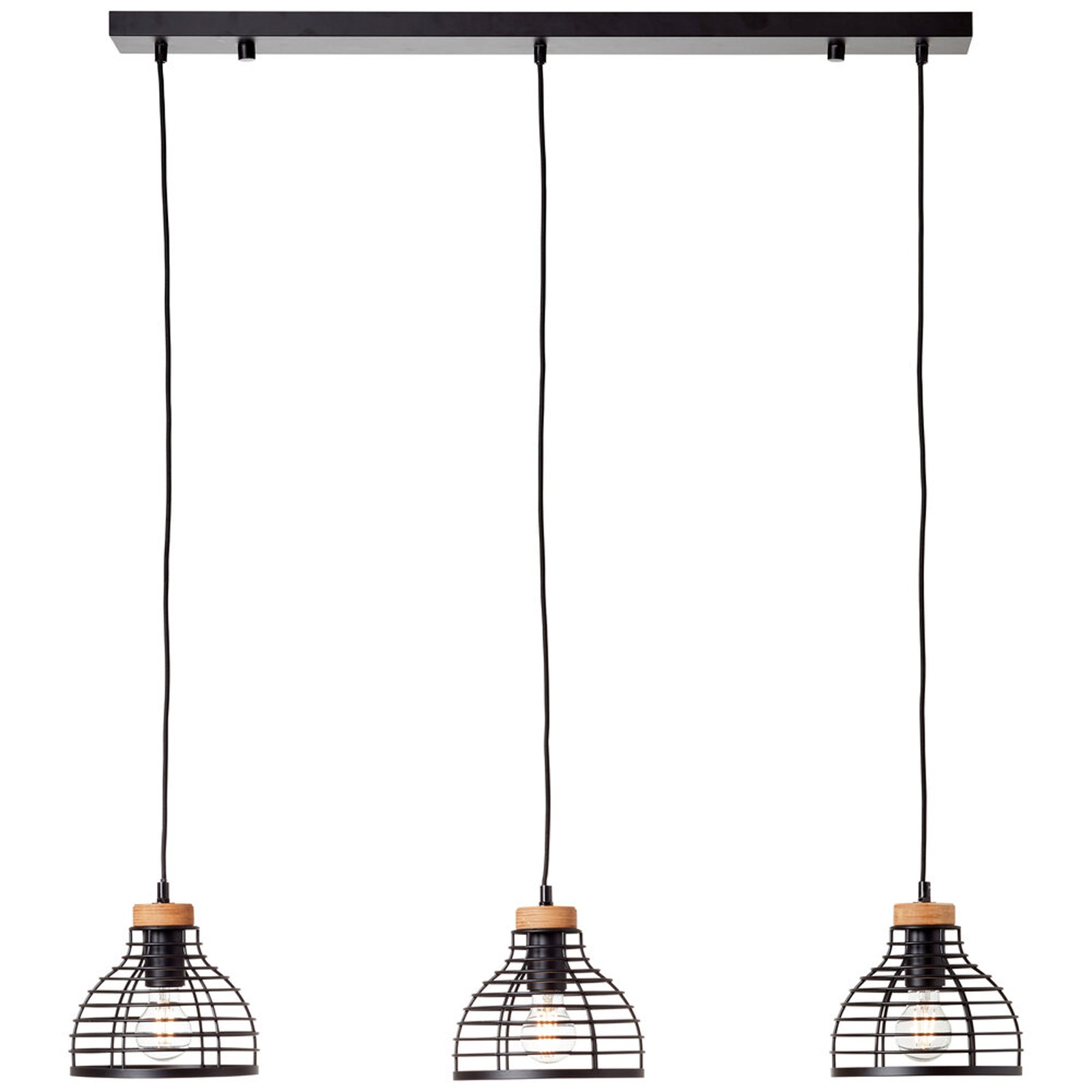 Pendelleuchte 120 x 25 x 100 cm Braun Holz Pendellampe Vintage Industrial Harmonisch