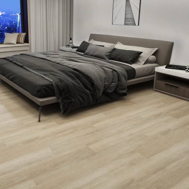 Suelo vinílico Check One 2074 Prenzlau 1220 x 229 x 5 mm, efecto madera, roble marrón claro, clic.