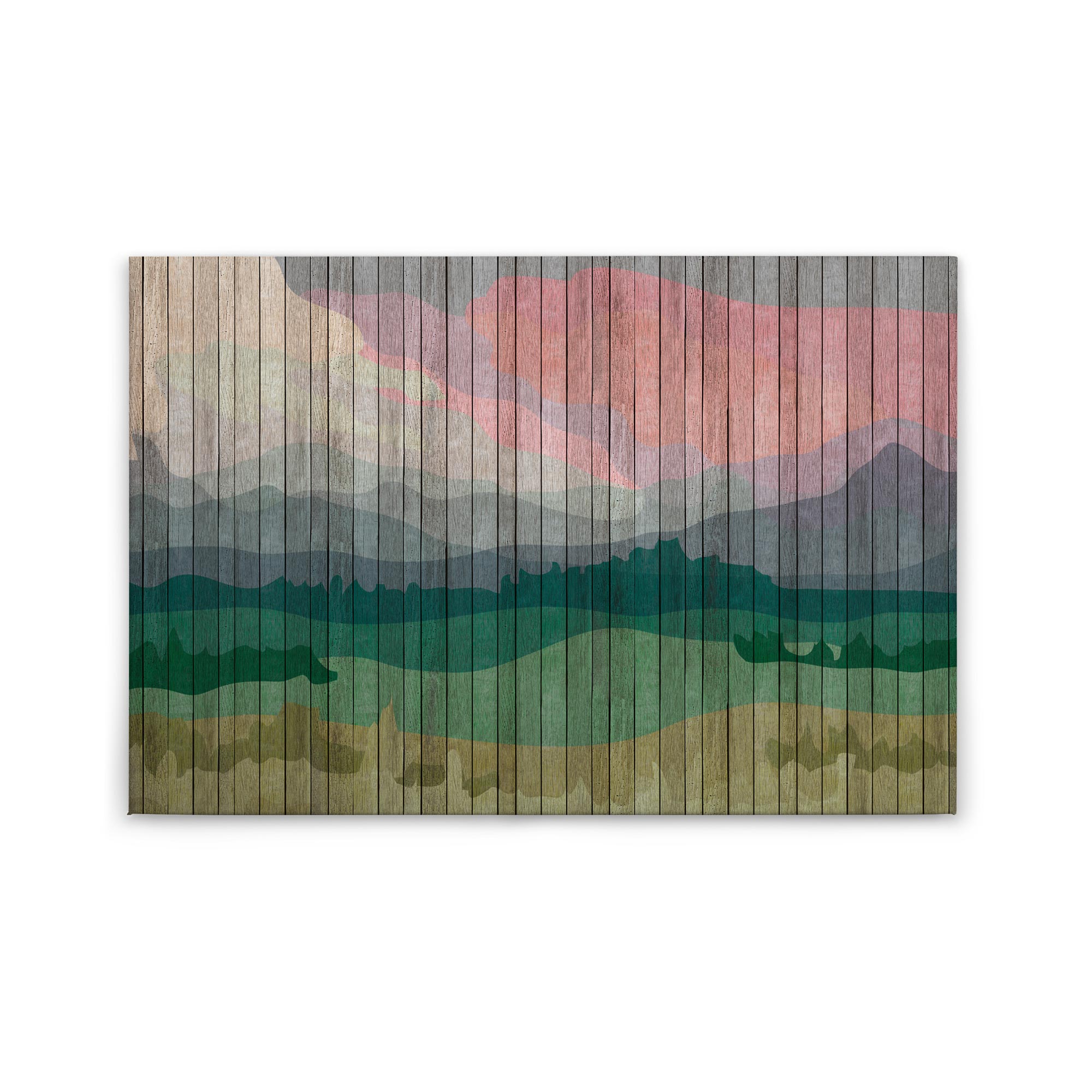 Tadessi Leinwandbild Berge - 60 x 90 cm - M1-No.50205 - Keilrahmen in Bunt Grün