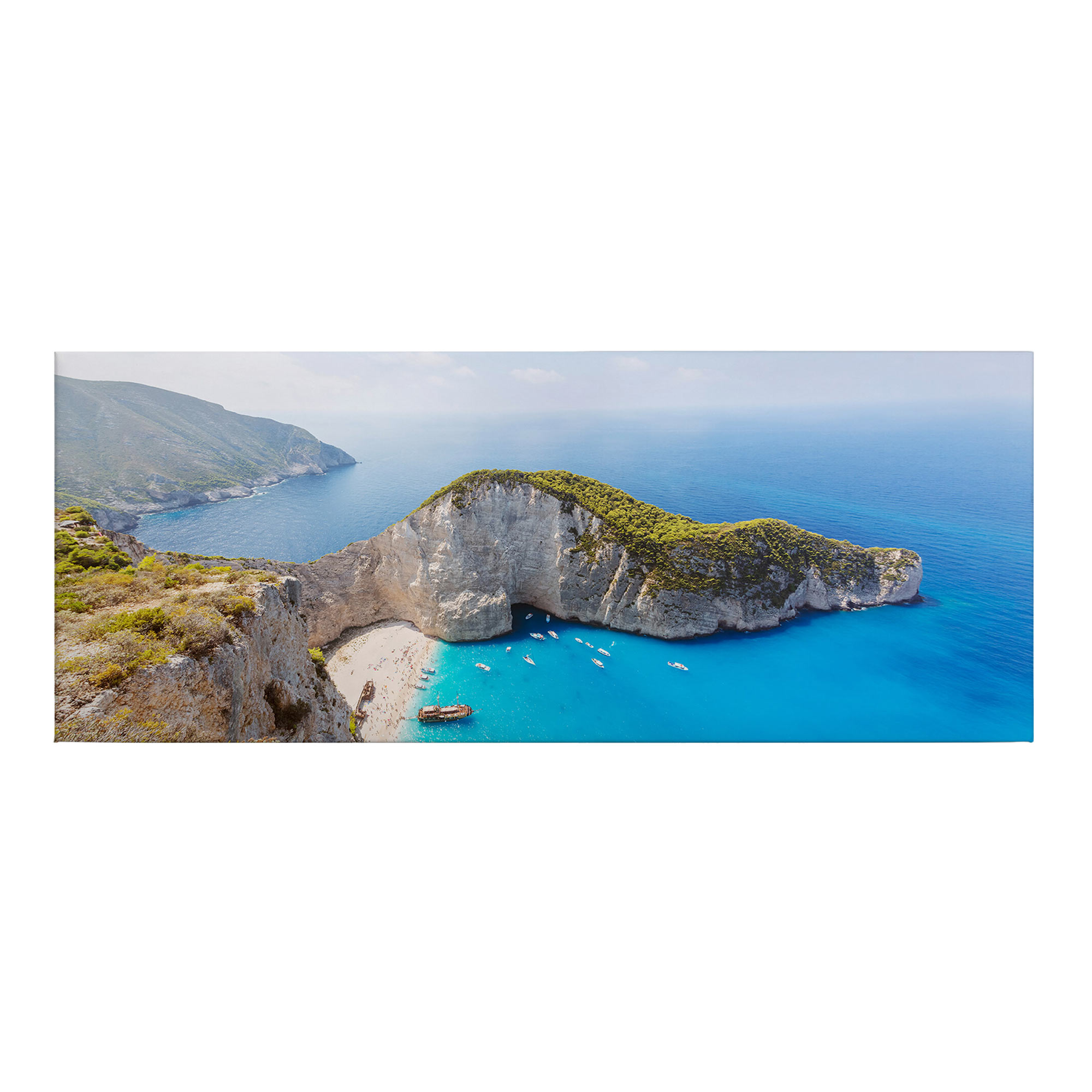 Tadessi Leinwandbild Meer - 40 x 100 cm - M1-No.50451 - Keilrahmen in Blau Grau