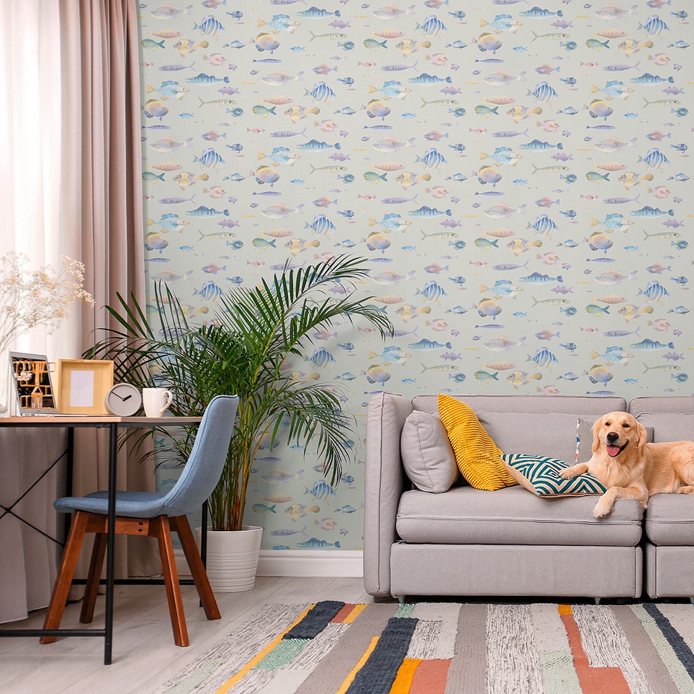 Tapete Maria Tiere M1-No.11291 Vlies Grau Bunt Tadessi 10.05 m x 0.53 m