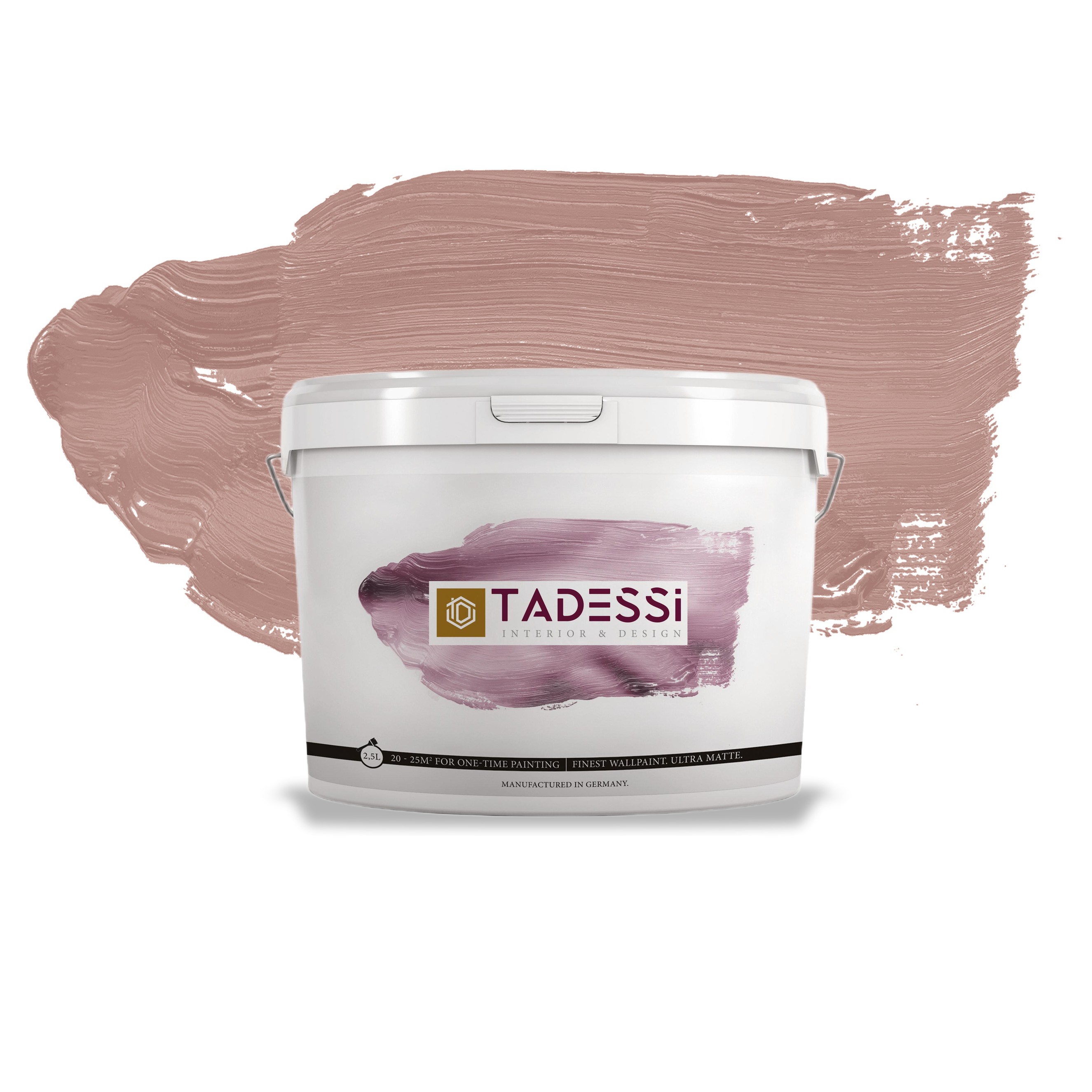 TADESSI Color Vista - Wandfarbe Braun - Rosébraun - Matte Innenfarbe - Hochwertige Dispersionsfarbe
