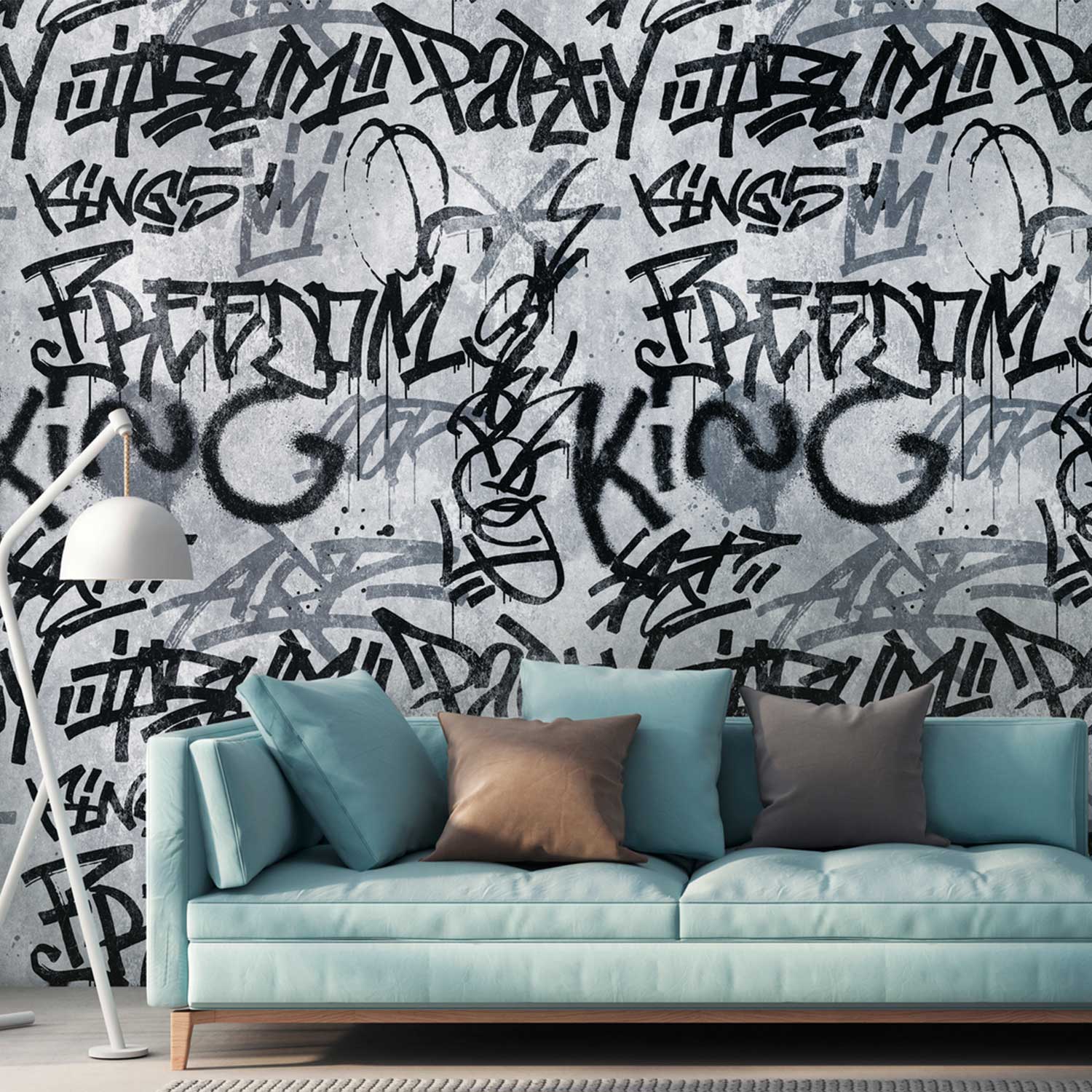 Tadessi Fototapete Urban Grafitti M1-No.10242 Digitaldruck Tapete Grau Schwarz - Beton Industrial Loft