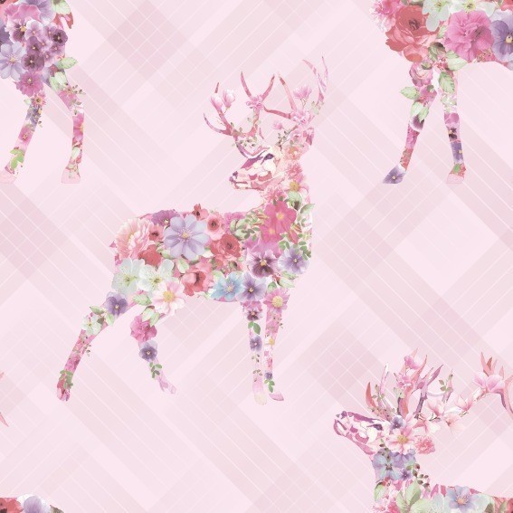 Holden Kaleidoscope | 90621 | papier peint intissé animaux | 0.53 m x 10.05 m | rose