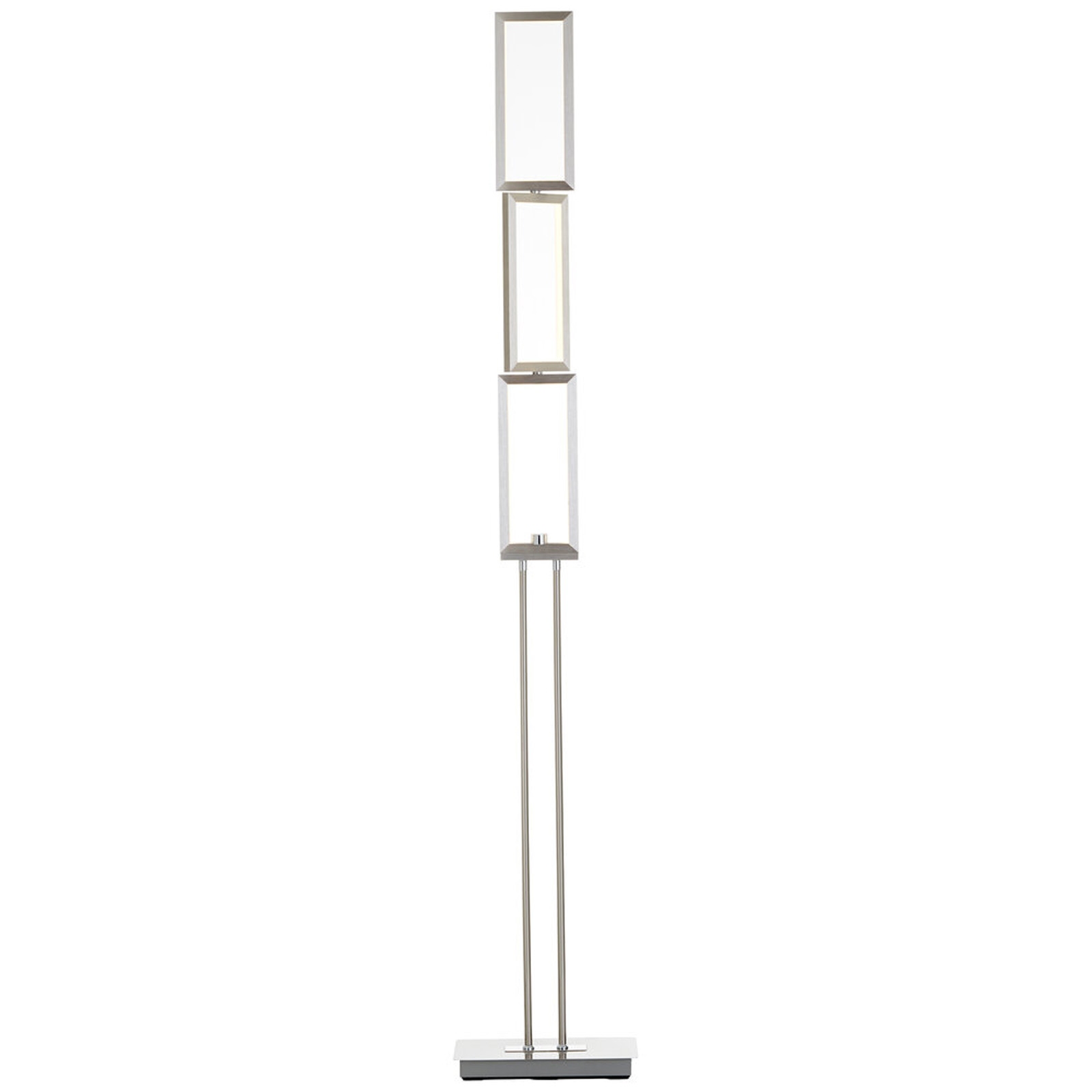 LED Stehleuchte 157 x 15 x 27 cm Metallic Metall Stehlampe Eckig Lichtfarbe: Warmweiß dimmbar