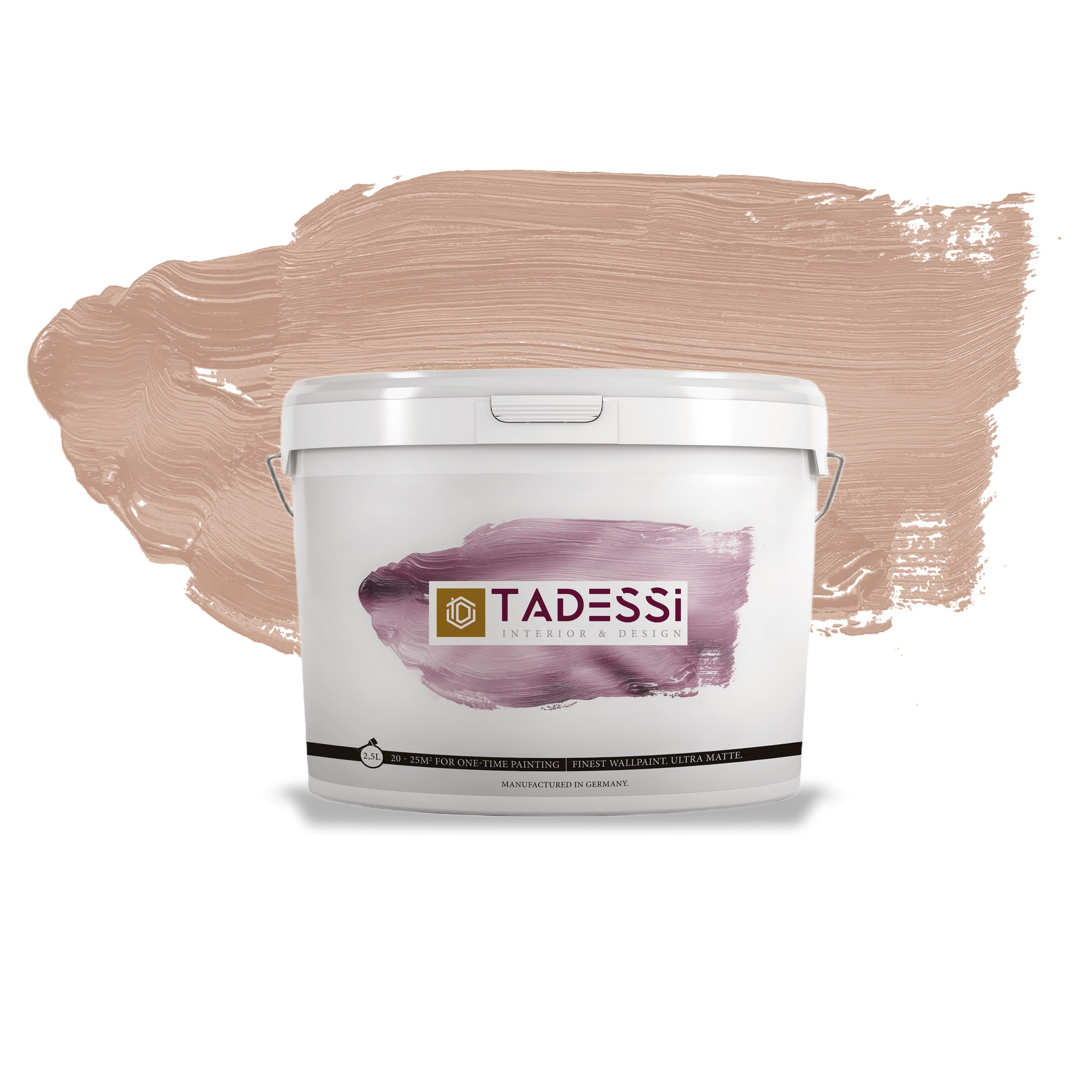 TADESSI Color Vista - Pintura de pared marrón - Rosa moca empolvado - Pintura interior mate - Dispersión de alta calidad