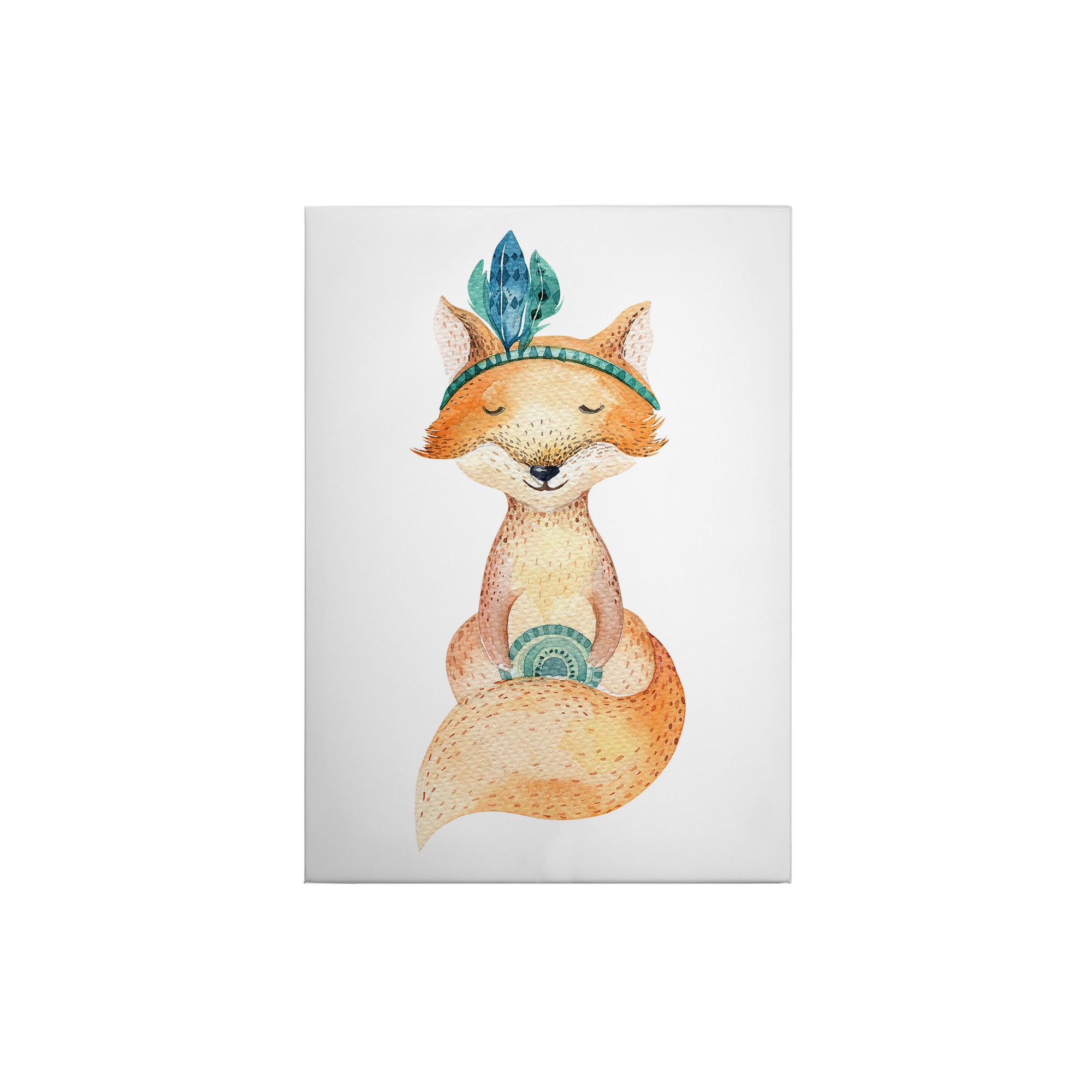 Tadessi Leinwandbild Fuchs - 70 x 50 cm - M1-No.50430 - Keilrahmen in Braun Weiß