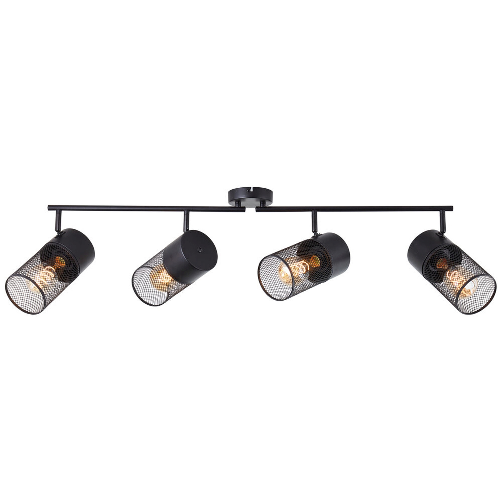 Deckenleuchte 25 x 10 x 108 cm Schwarz Metall Deckenlampe Vintage Retro Harmonisch