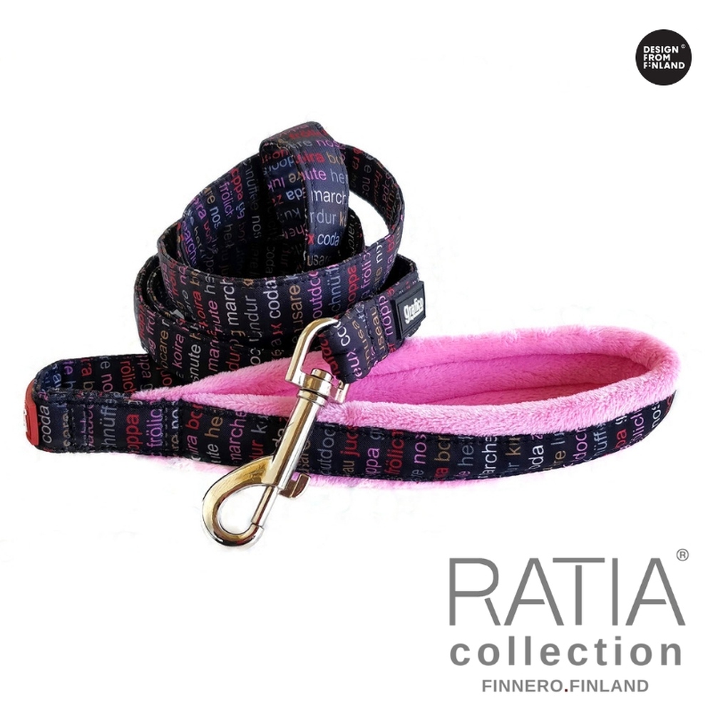 Finnero | Hundeleine Fleece | versch. Farben | 180 cm | Führleine | mit reflektierenden Streifen