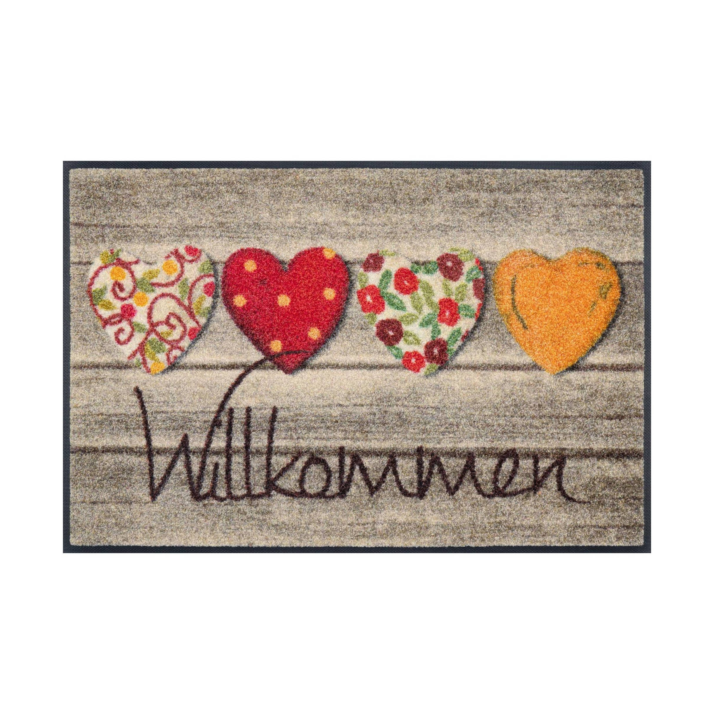 Paillasson Style d'accueil 75 x 50 cm tapis de sol lavable Floornovo Trend Design