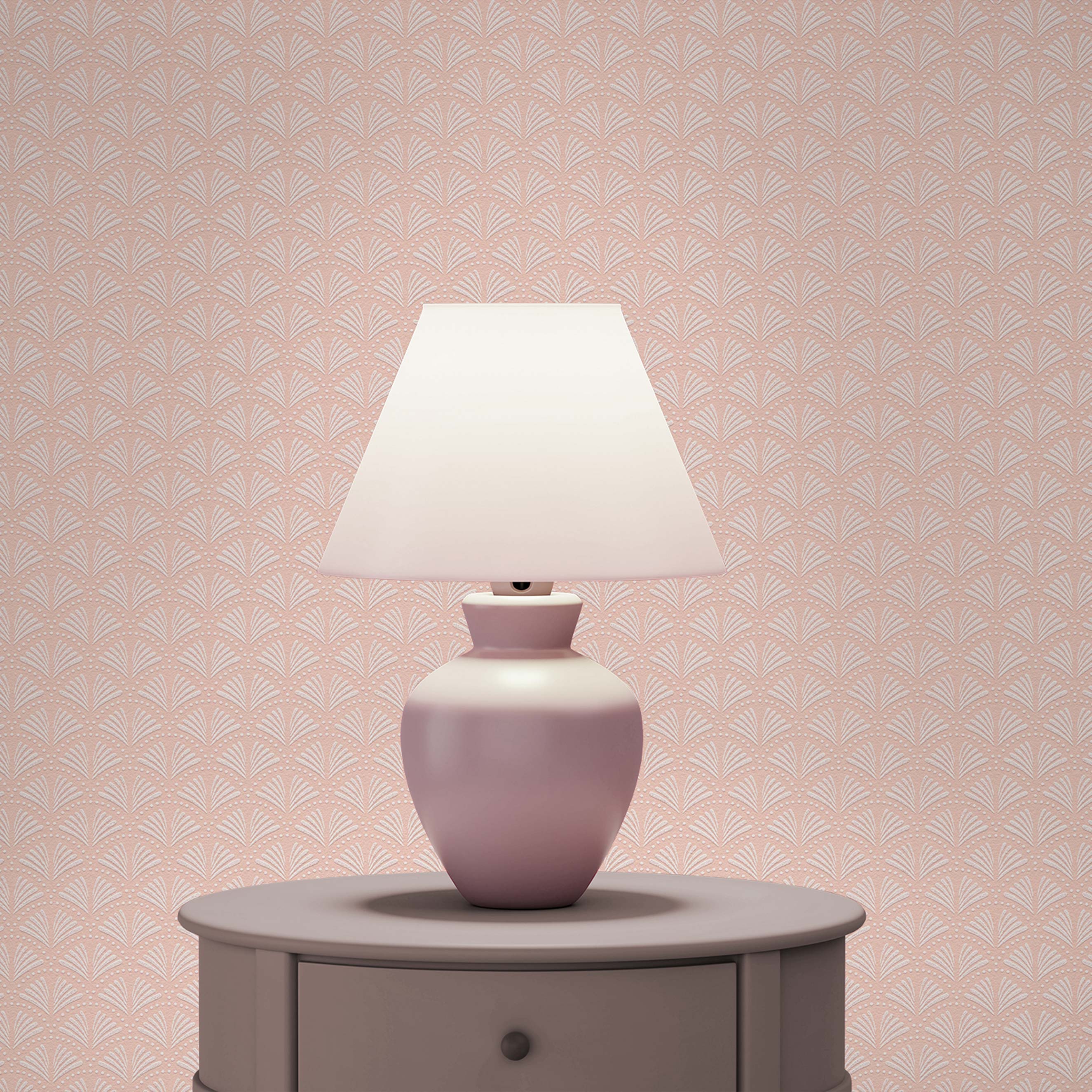 Tapete Art Deco M1-No.656 Vliestapete Rosa Weiß Designtapete Geometrisch