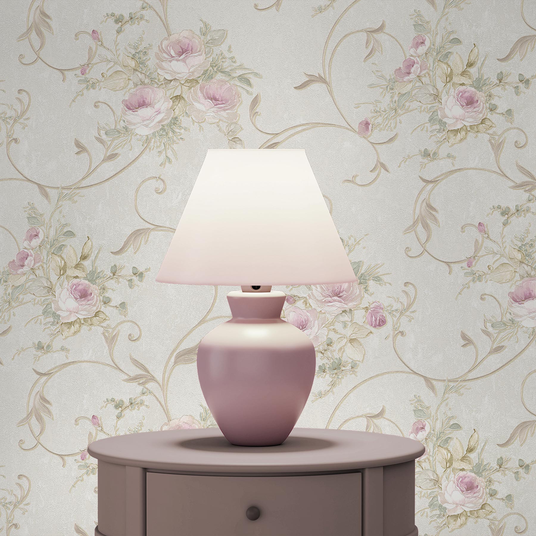 Tapete Blumen Florentin M1-No.2113 | Vliestapete | Rosa | Grün | Floral | Klassik