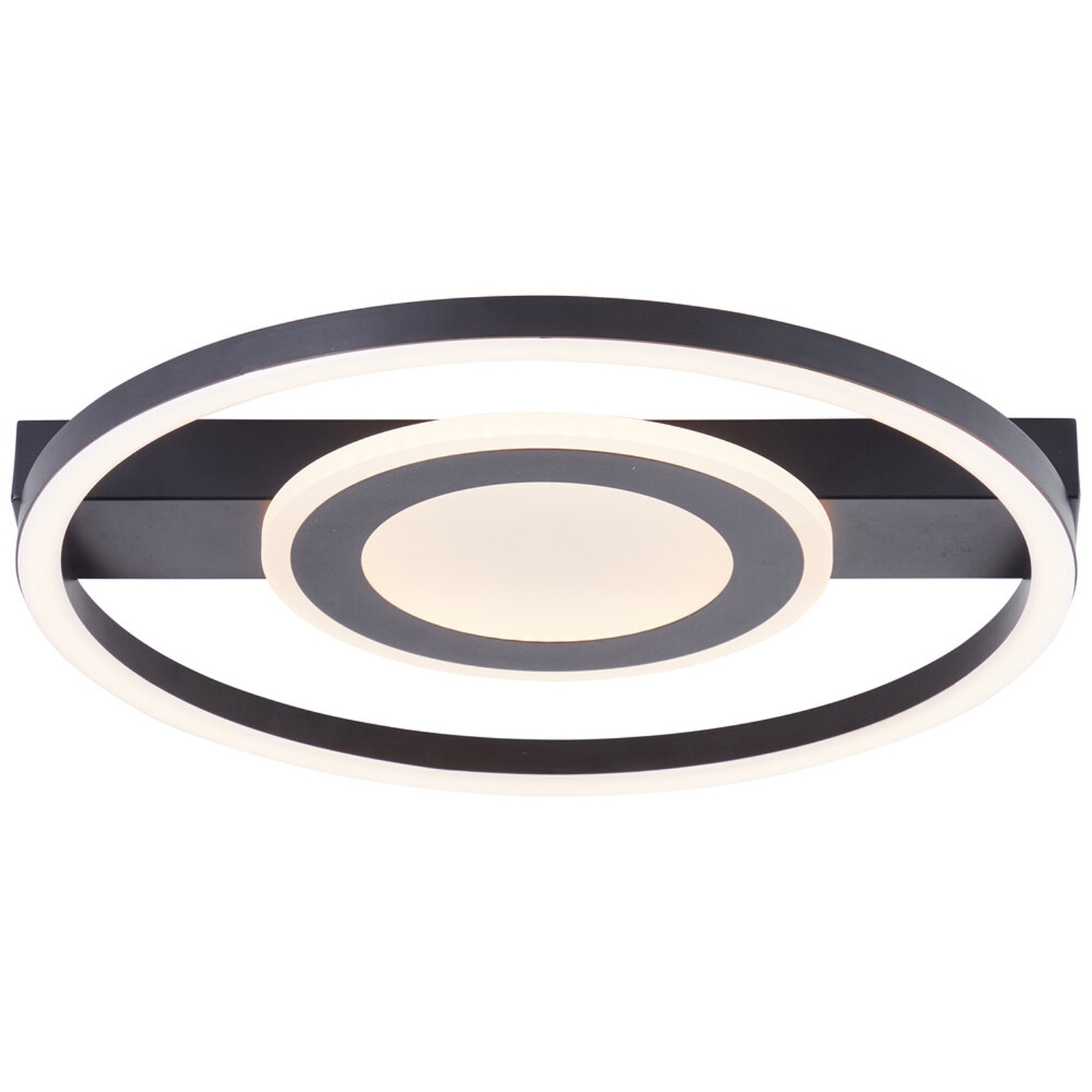 LED Deckenleuchte 5 x 37 x 37 cm Schwarz Metall Deckenlampe Modern Lichtfarbe: Warmweiß Harmonisch