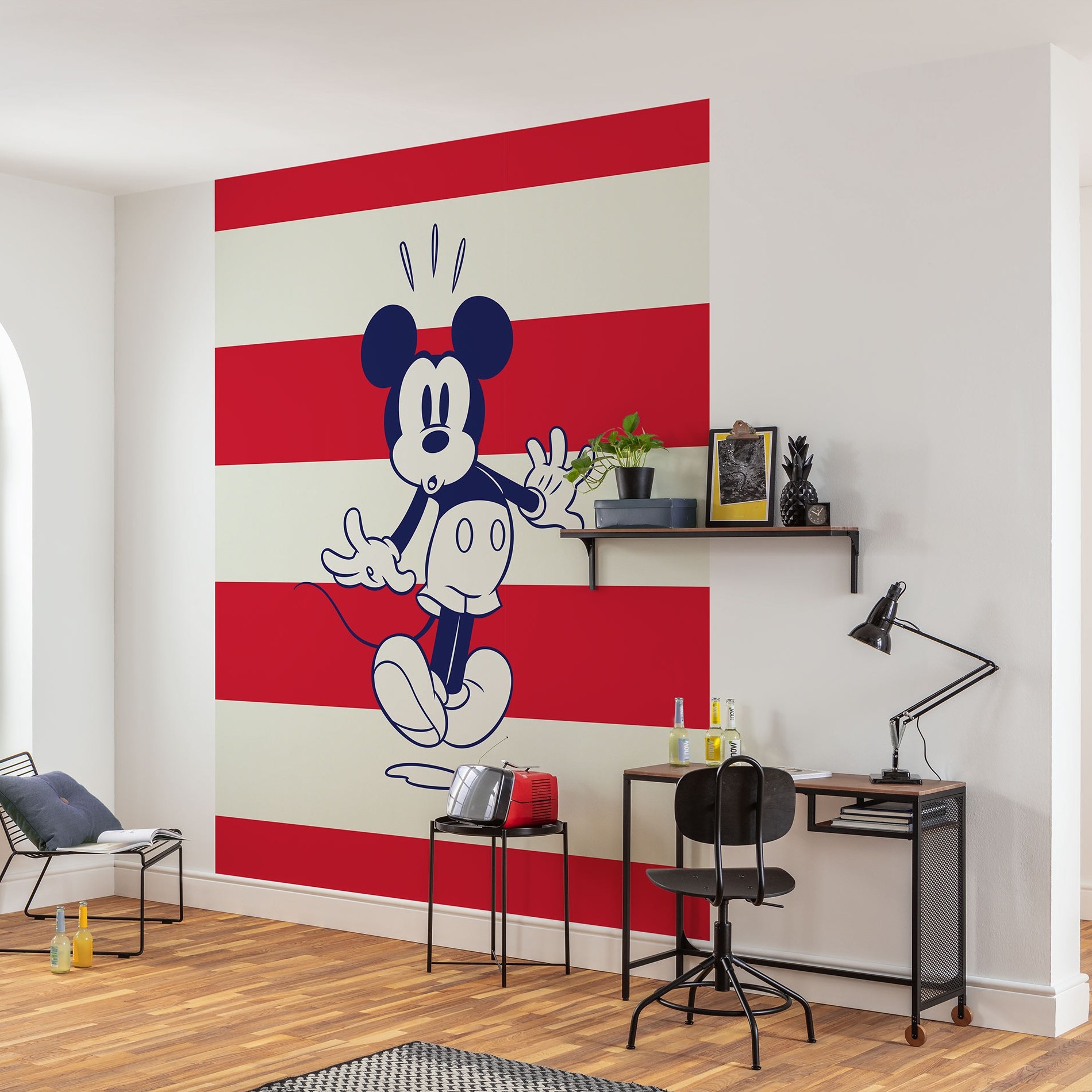 Komar Papier Peint Photo Disney Mickey Vibrant 250 x 200 cm Intissé BD Rétro